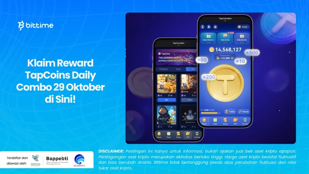 Klaim Reward TapCoins Daily Combo 29 Oktober di Sini!.webp