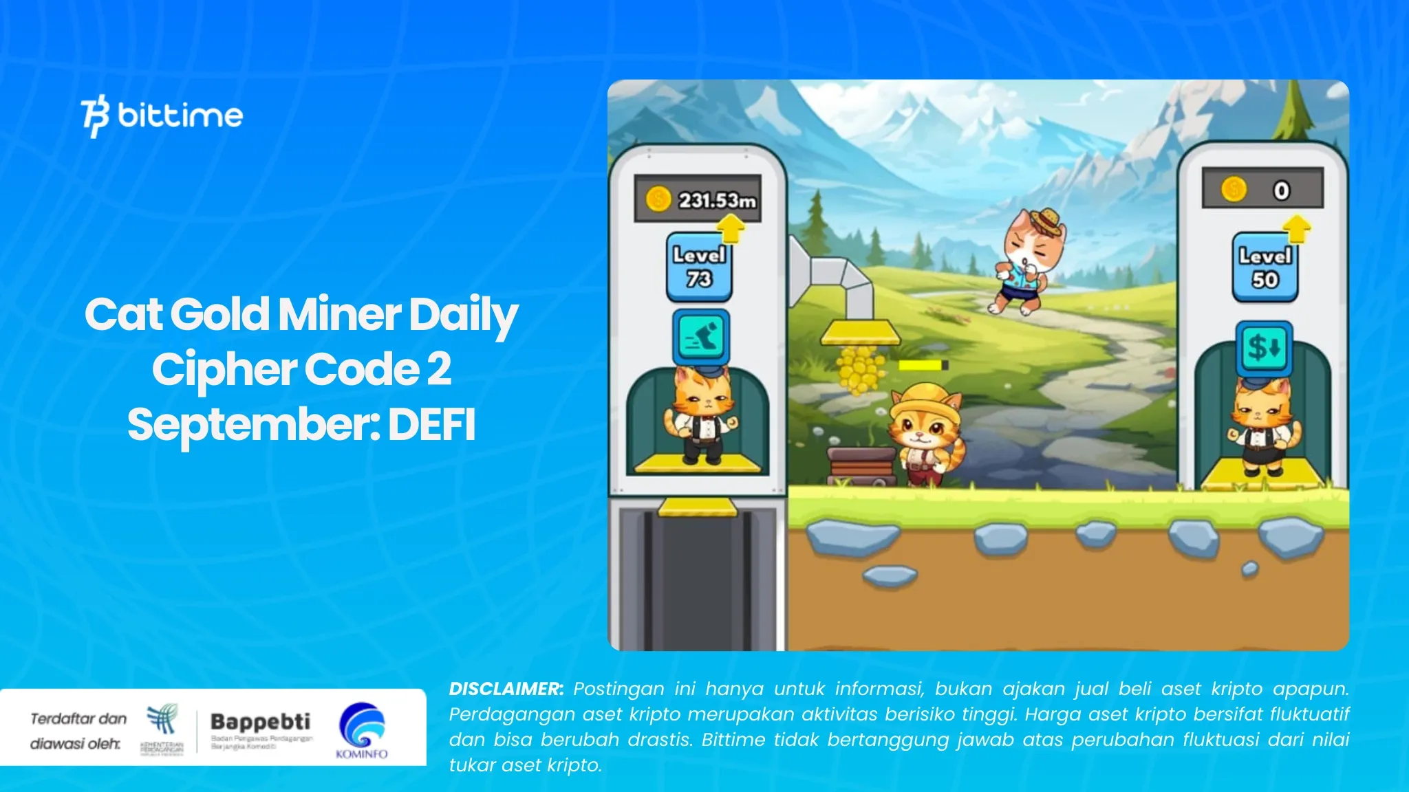 Kode Cat Gold Miner Daily Cipher 2 September: DEFI