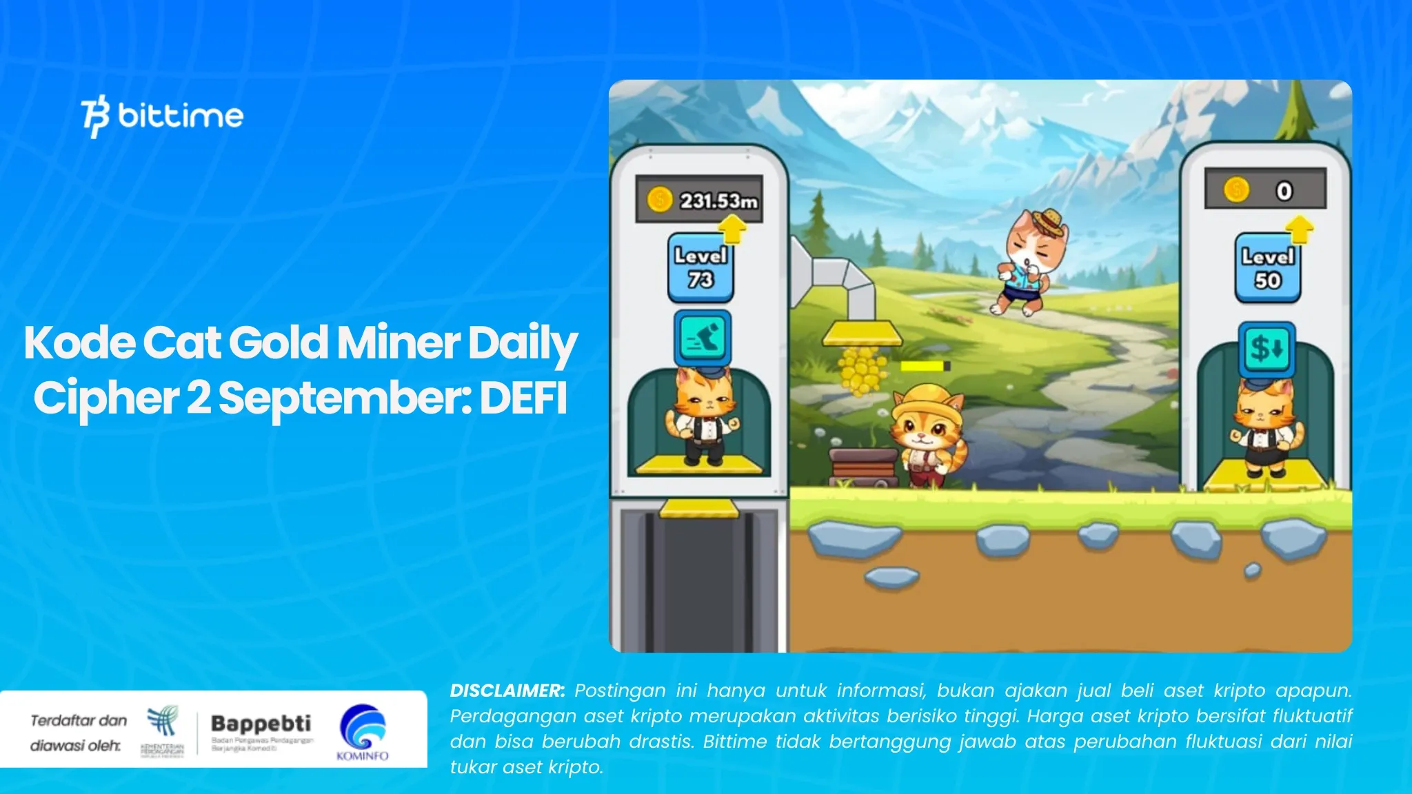 Kode Cat Gold Miner Daily Cipher 2 September: DEFI