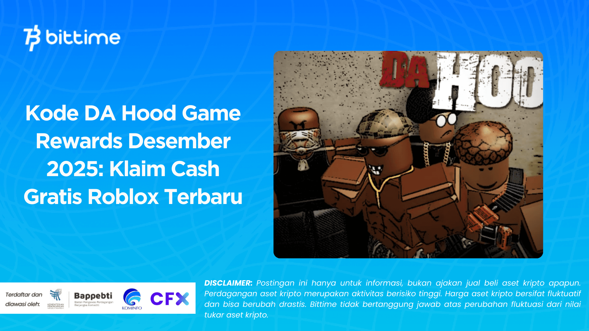 Kode DA Hood Game Rewards Desember 2025: Klaim Cash Gratis Roblox Terbaru