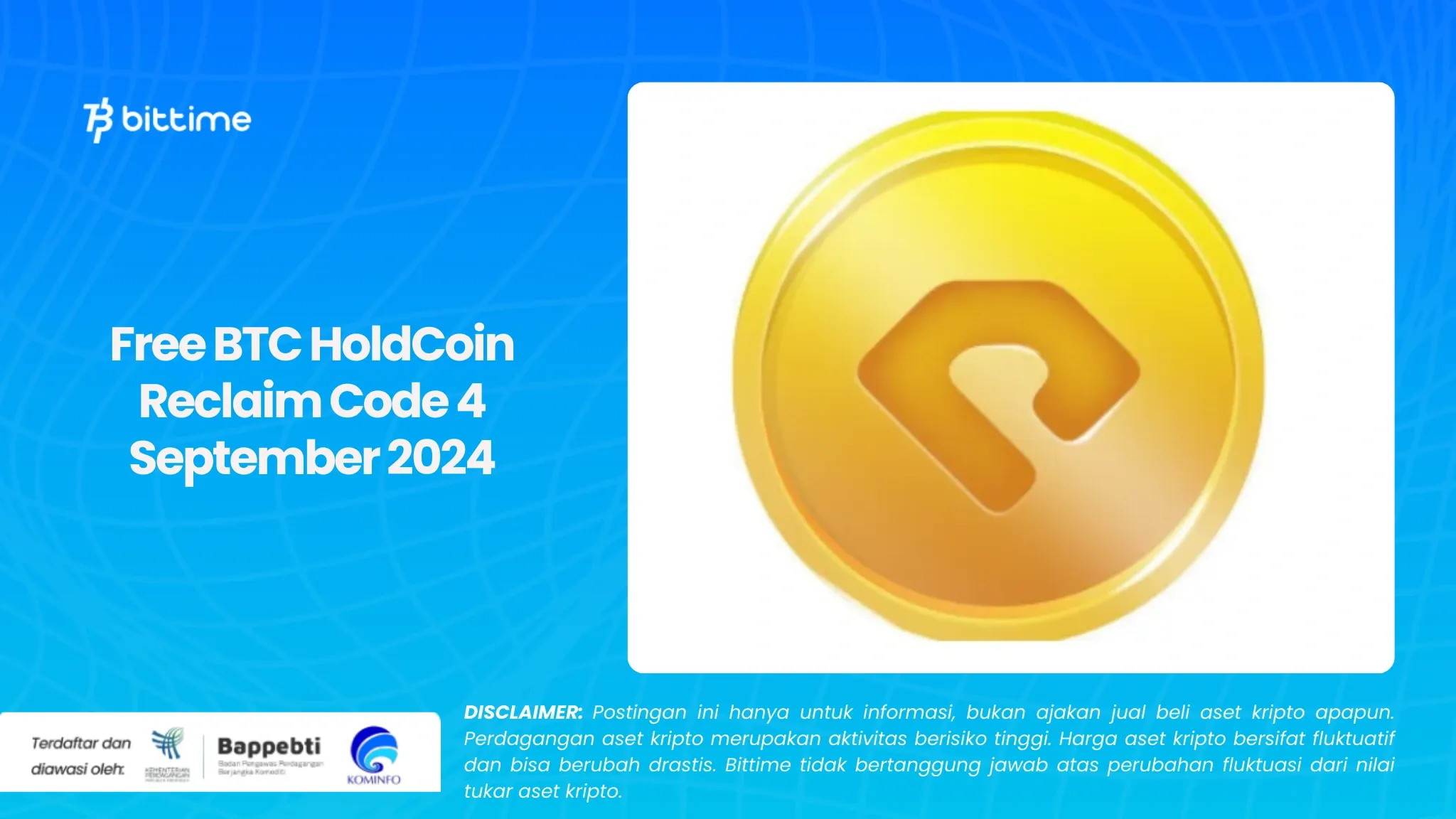 Free BTC HoldCoin Reclaim Code 4 September 2024