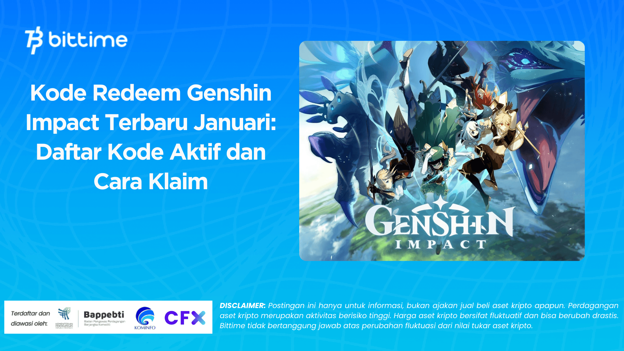 Kode Redeem Genshin Impact Terbaru Januari: Daftar Kode Aktif dan Cara Klaim