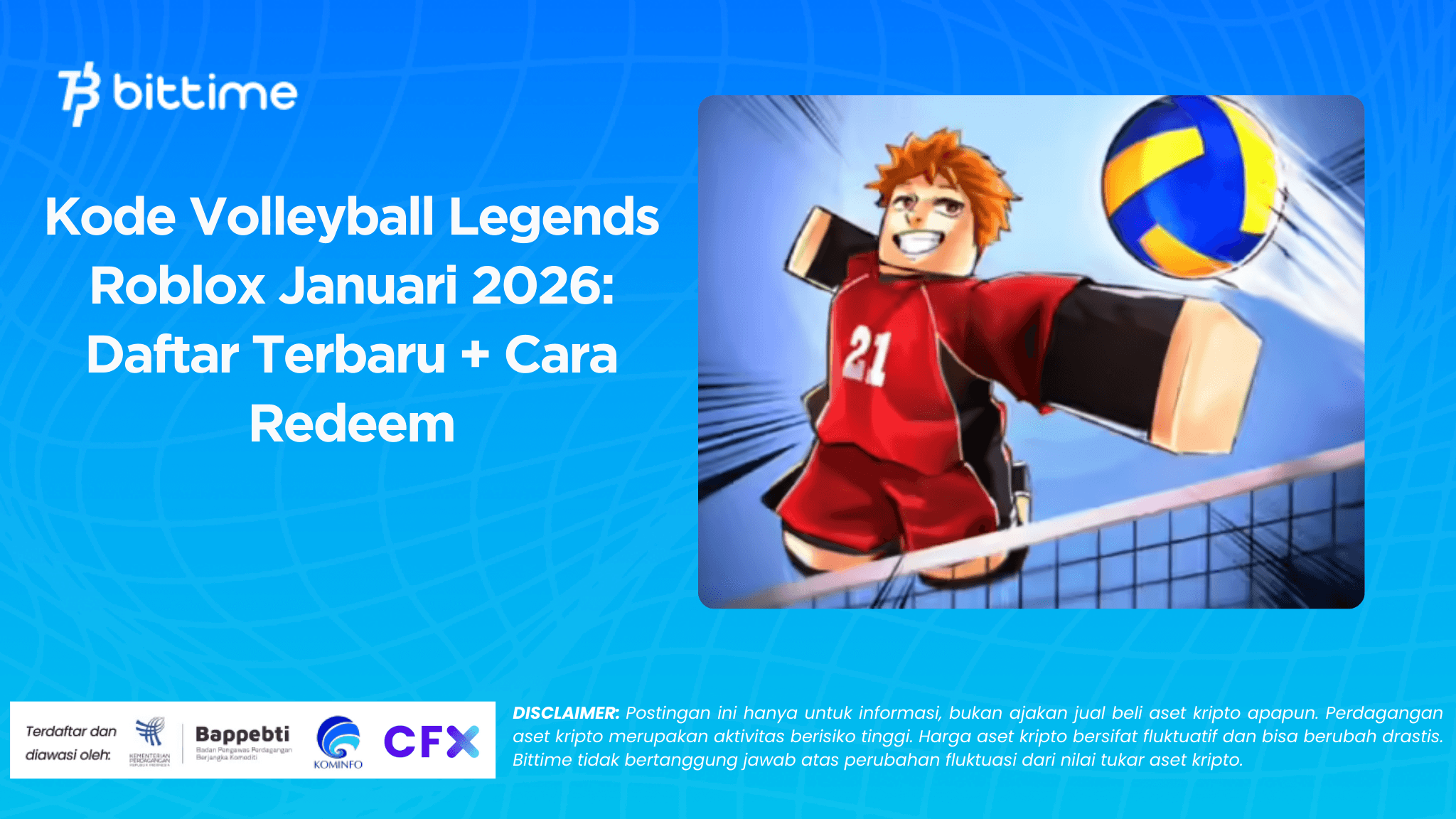 Kode Volleyball Legends Roblox Januari 2026: Daftar Terbaru + Cara Redeem