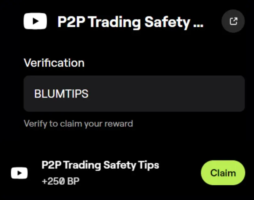 Kode YouTube Blum P2P trading Safety Tips.webp