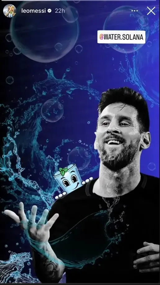 Koin WATER Melonjak 350% Ditenggarai Karena Postingan Instagram Story Lionel Messi 1.webp