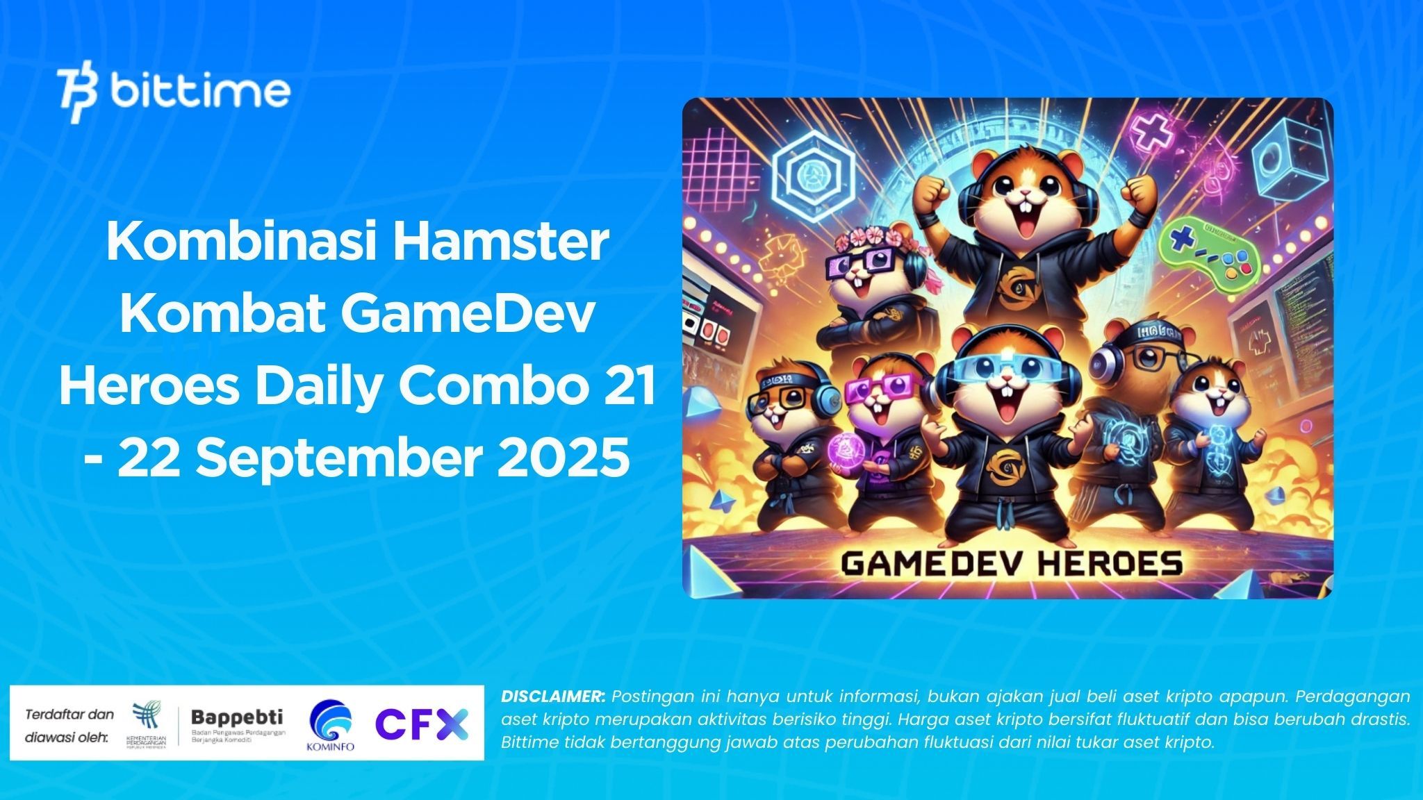 Kombinasi Hamster Kombat GameDev Heroes Daily Combo 21 - 22 September 2025