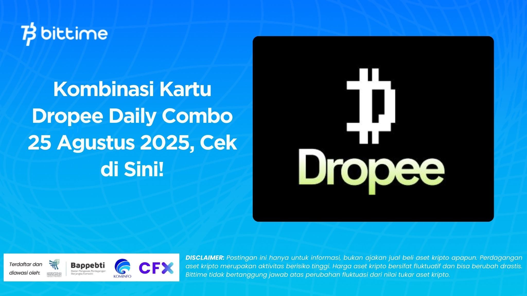 Kombinasi Kartu Dropee Daily Combo 25 Agustus 2025, Cek di Sini!