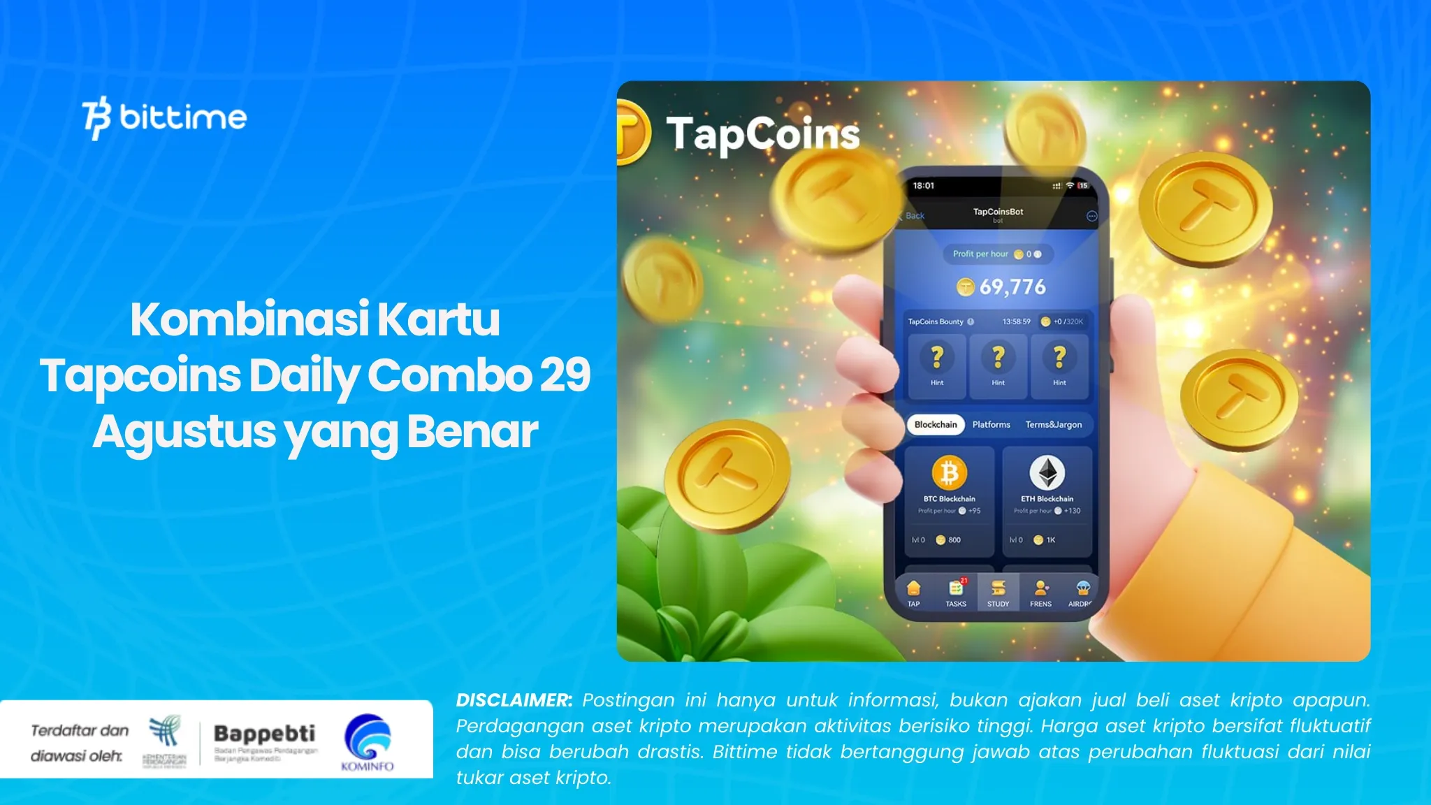 Kombinasi Kartu Tapcoins Daily Combo 29 Agustus yang Benar