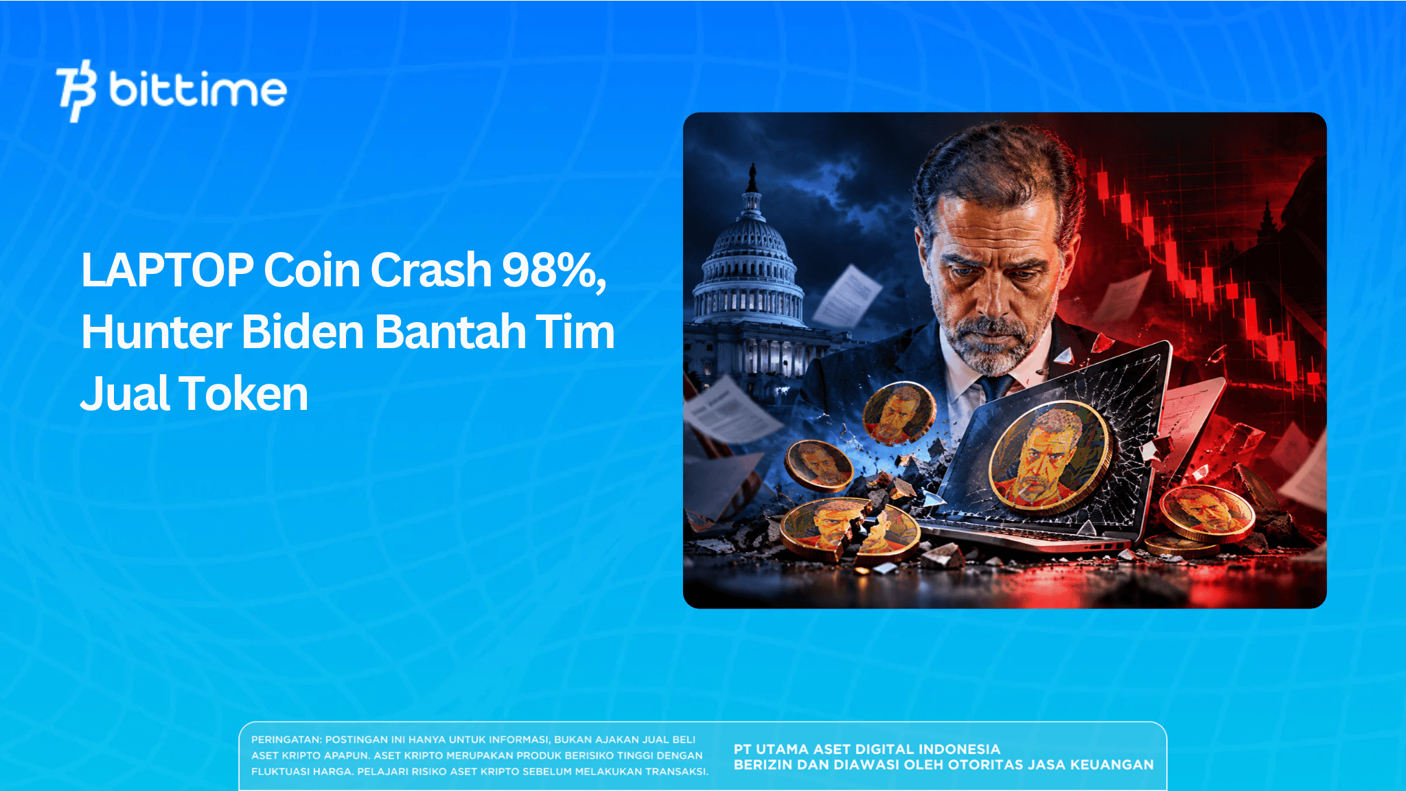 LAPTOP Coin Crashes 98%, Hunter Biden Denies Team Selling Tokens
