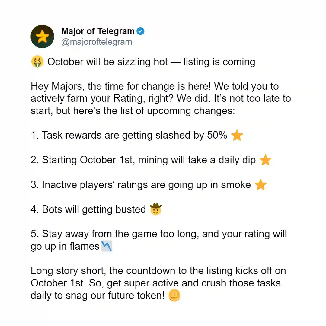 Listing Major di Telegram Terbaru di Bulan Oktober Siap Cuan- post x.webp