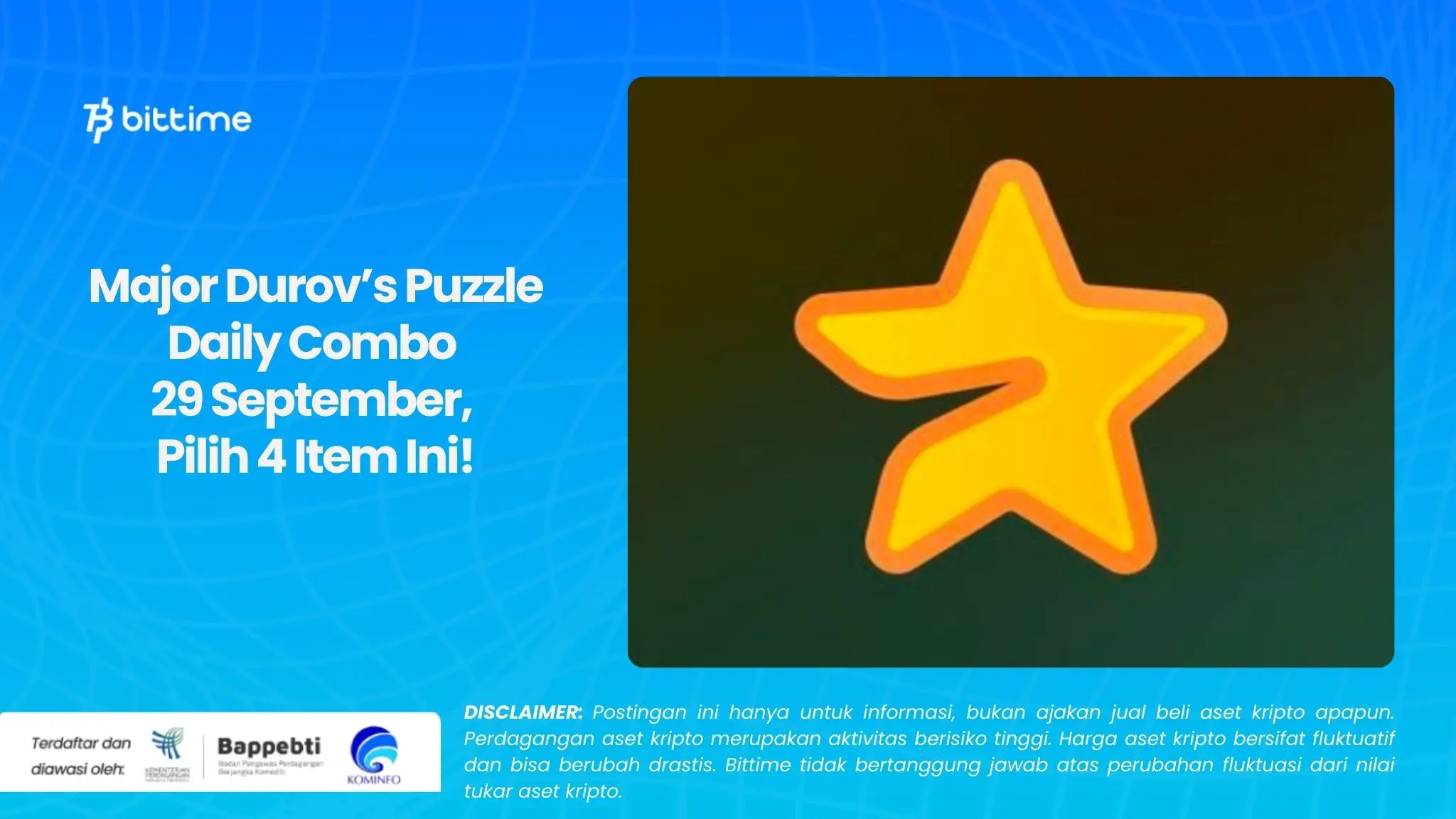 Major Durov’s Puzzle Daily Combo 29 September, Pilih 4 Item Ini!.webp