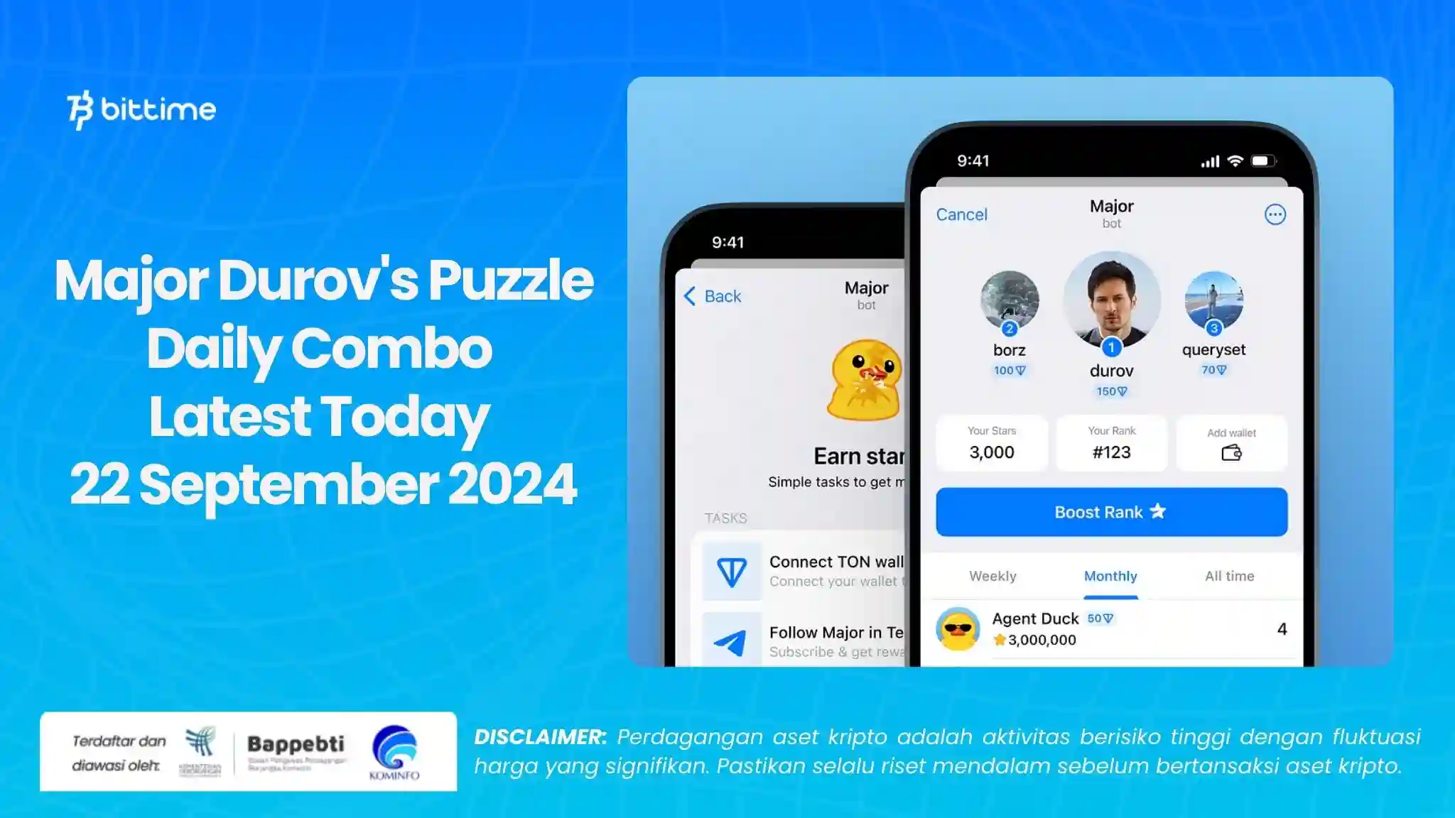 Major Durov's Puzzle Daily Combo Latest Today 22 September 2024.webp
