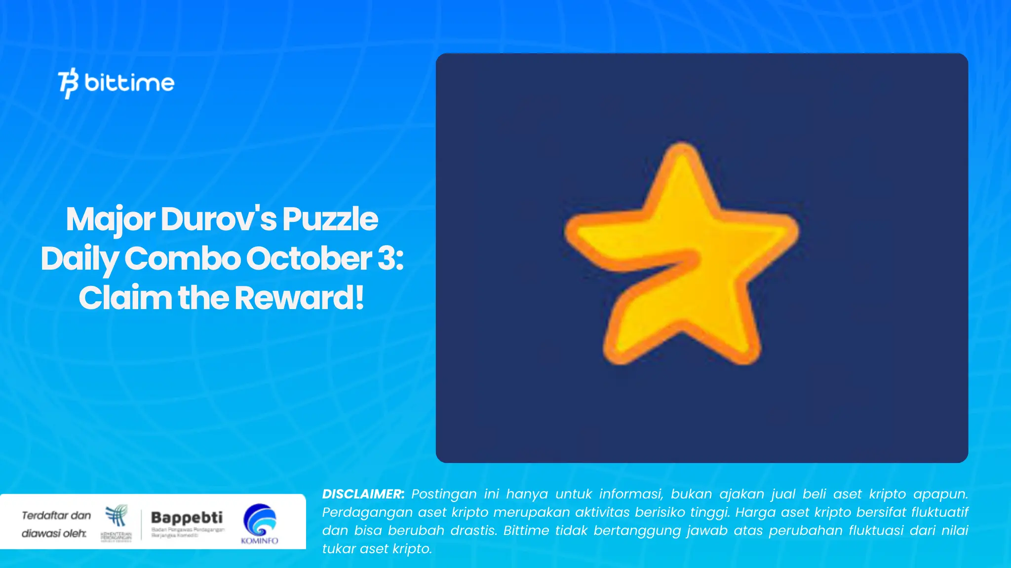Major Durov's Puzzle Daily Combo October 3: Claim the Reward!