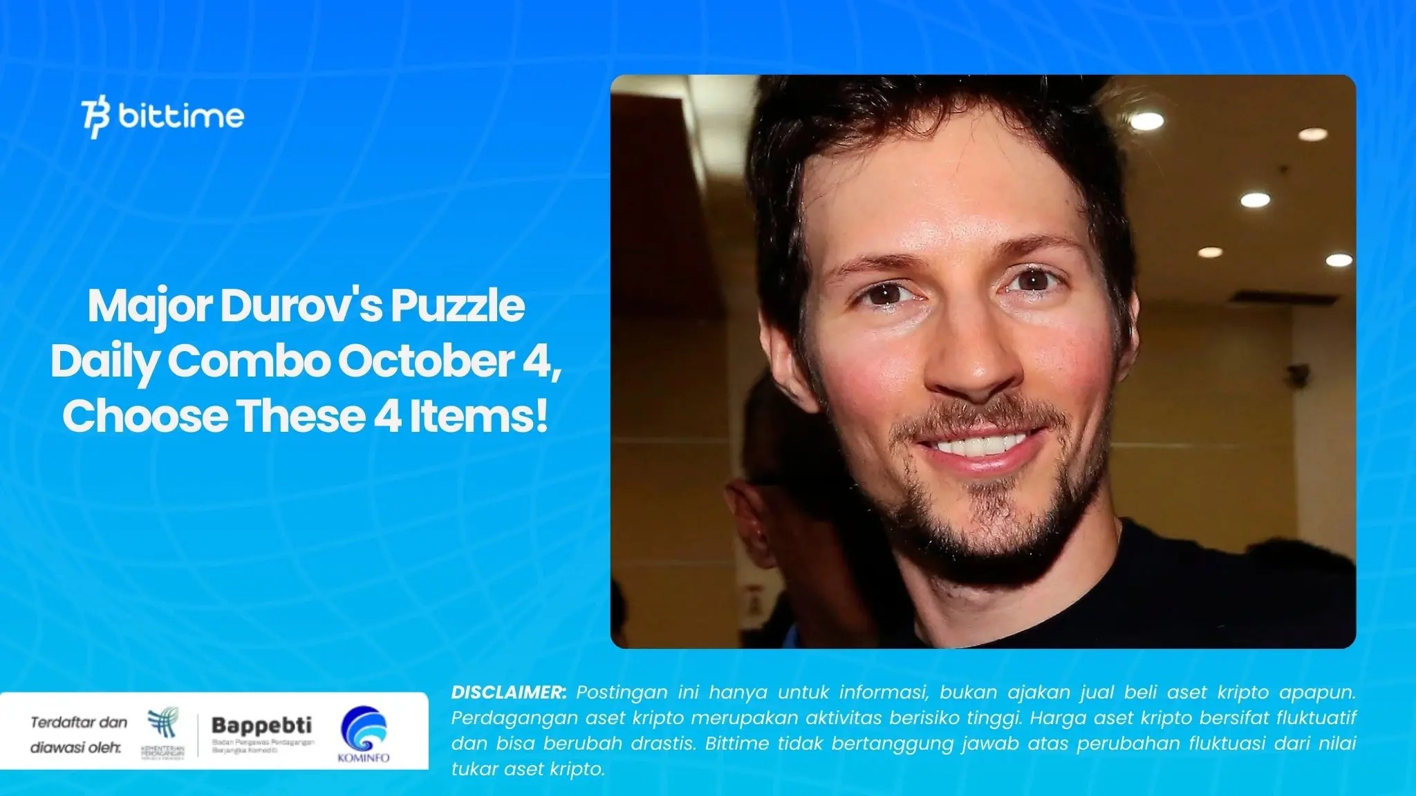 Major Durov's Puzzle Daily Combo October 4, Choose These 4 Items!.webp