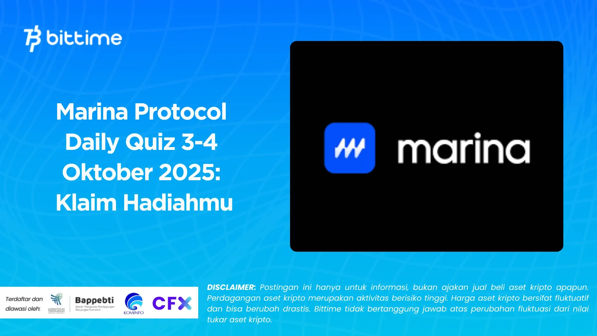 Marina Protocol Daily Quiz 3-4 Oktober 2025: Klaim Hadiahmu