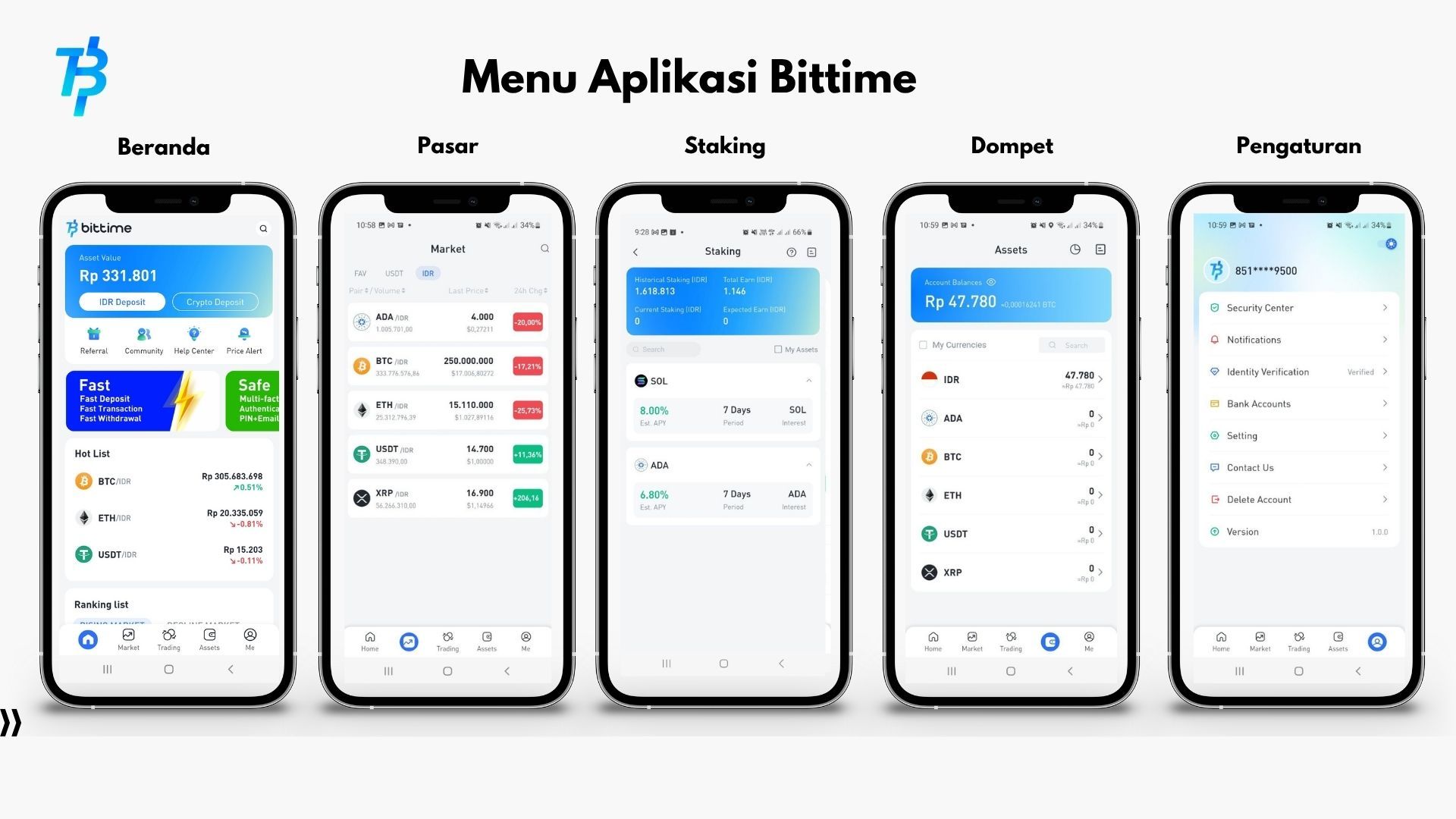 Masuk ke Layanan yang Tersedia di Aplikasi Bittime
