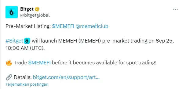 MemeFi Listing di Pre Market Bitget.webp