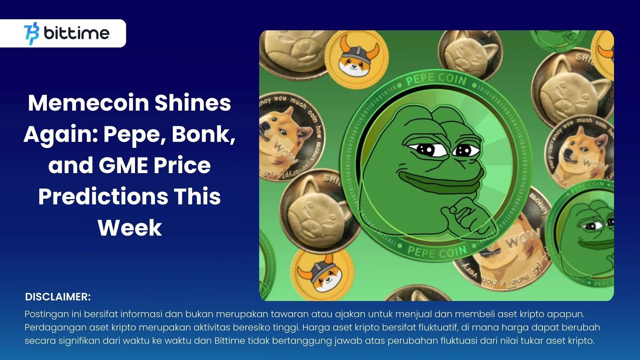 Memecoin Shines Again Pepe, Bonk, and GME Price Predictions This Week