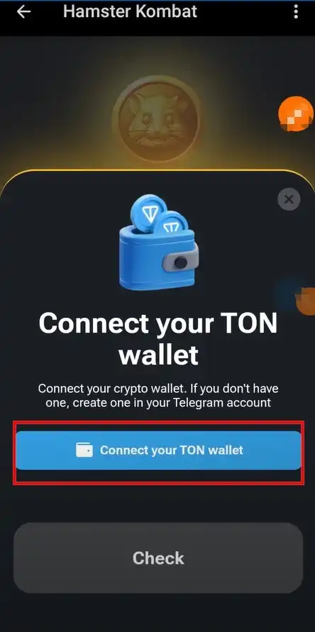 Menyambungkan Hamster Kombat ke Dompet TON untuk Tugas Airdrop 9.webp