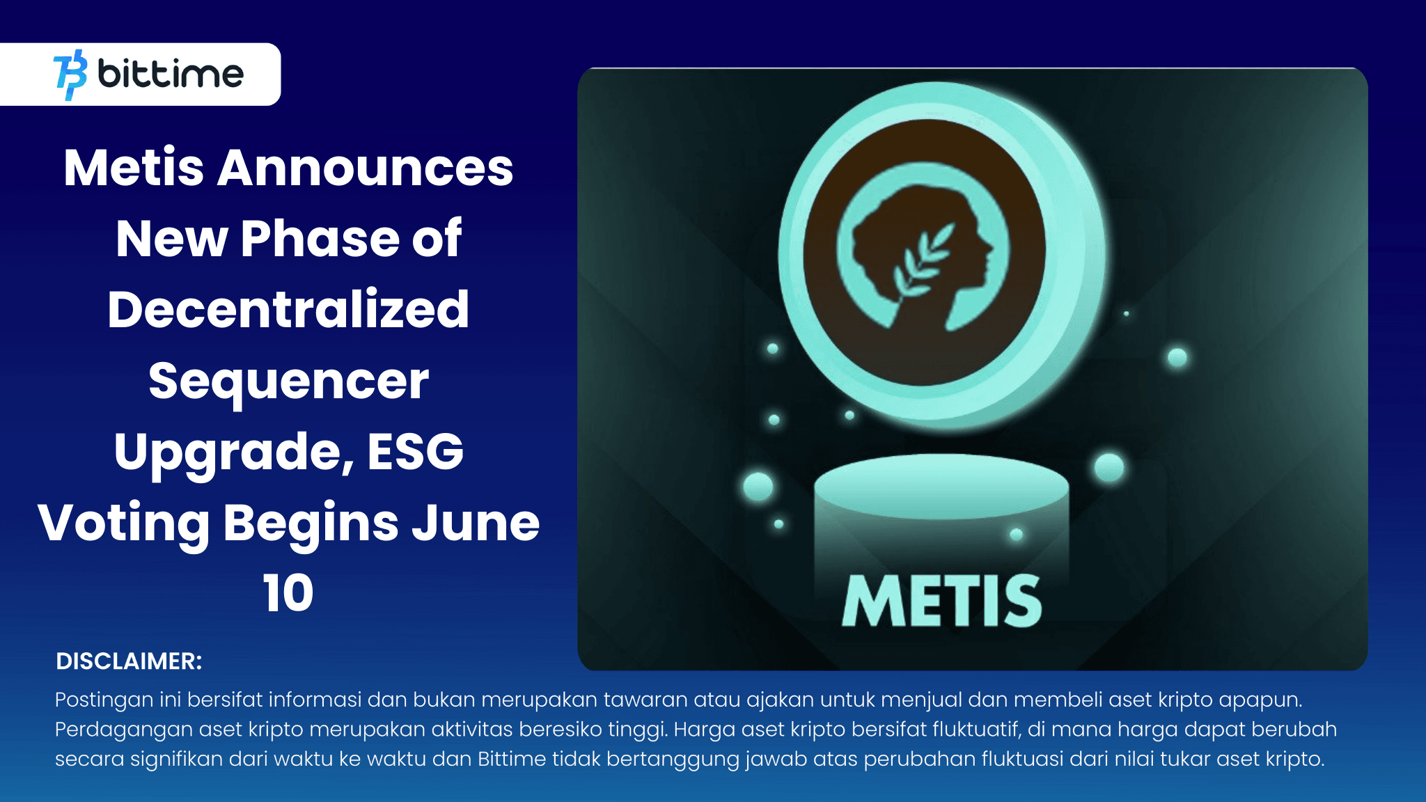 Metis Announces New Phase of Decentralized Sequencer Upgrade, ESG Voting Begins June 10