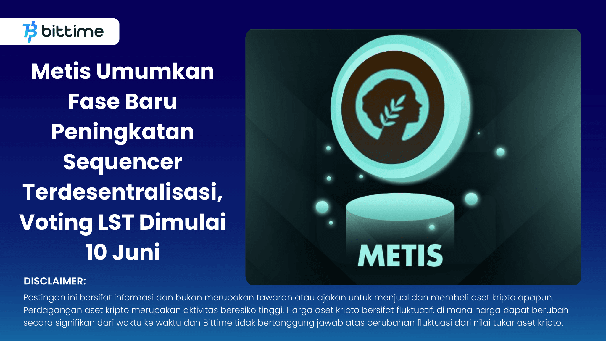Metis Umumkan Fase Baru Peningkatan Sequencer Terdesentralisasi, Voting LST Dimulai 10 Juni