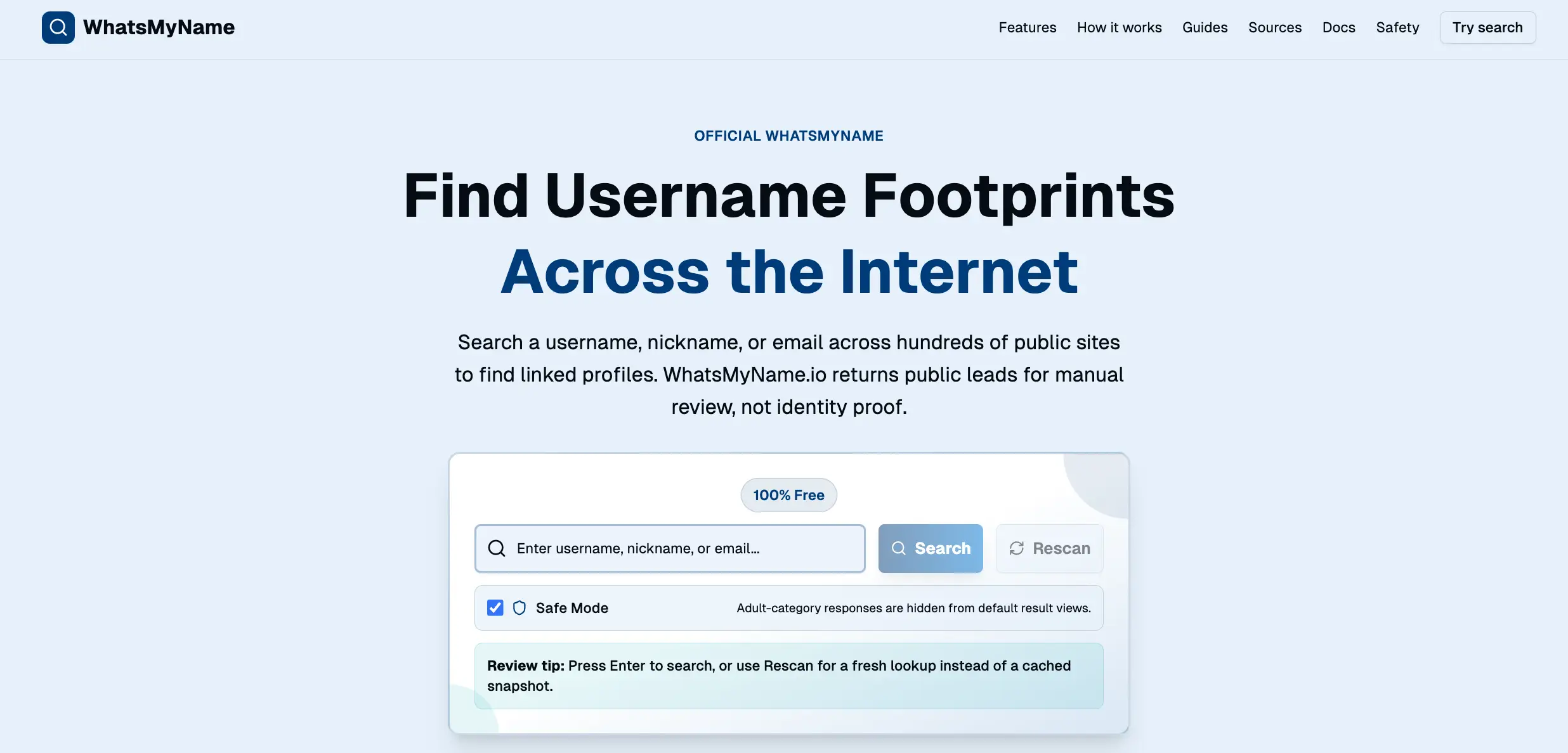 Mirip Lacak AI, Ini Rekomendasi Tools OSINT untuk Melacak Jejak Digital - whatsmyname.webp