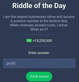 Musk Empire Riddle of The Day 28 Juli 2024.