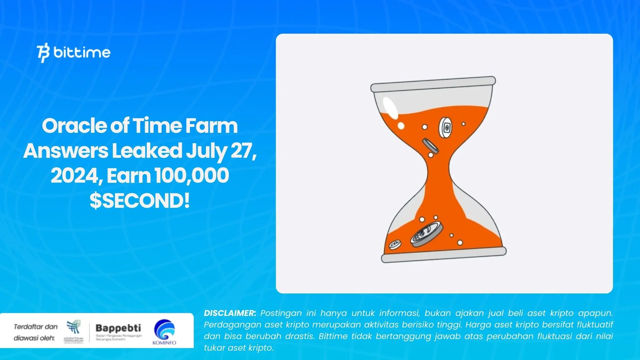 Oracle of Time Farm Answers Leaked July 27, 2024, Earn 100,000 $SECOND!.webp