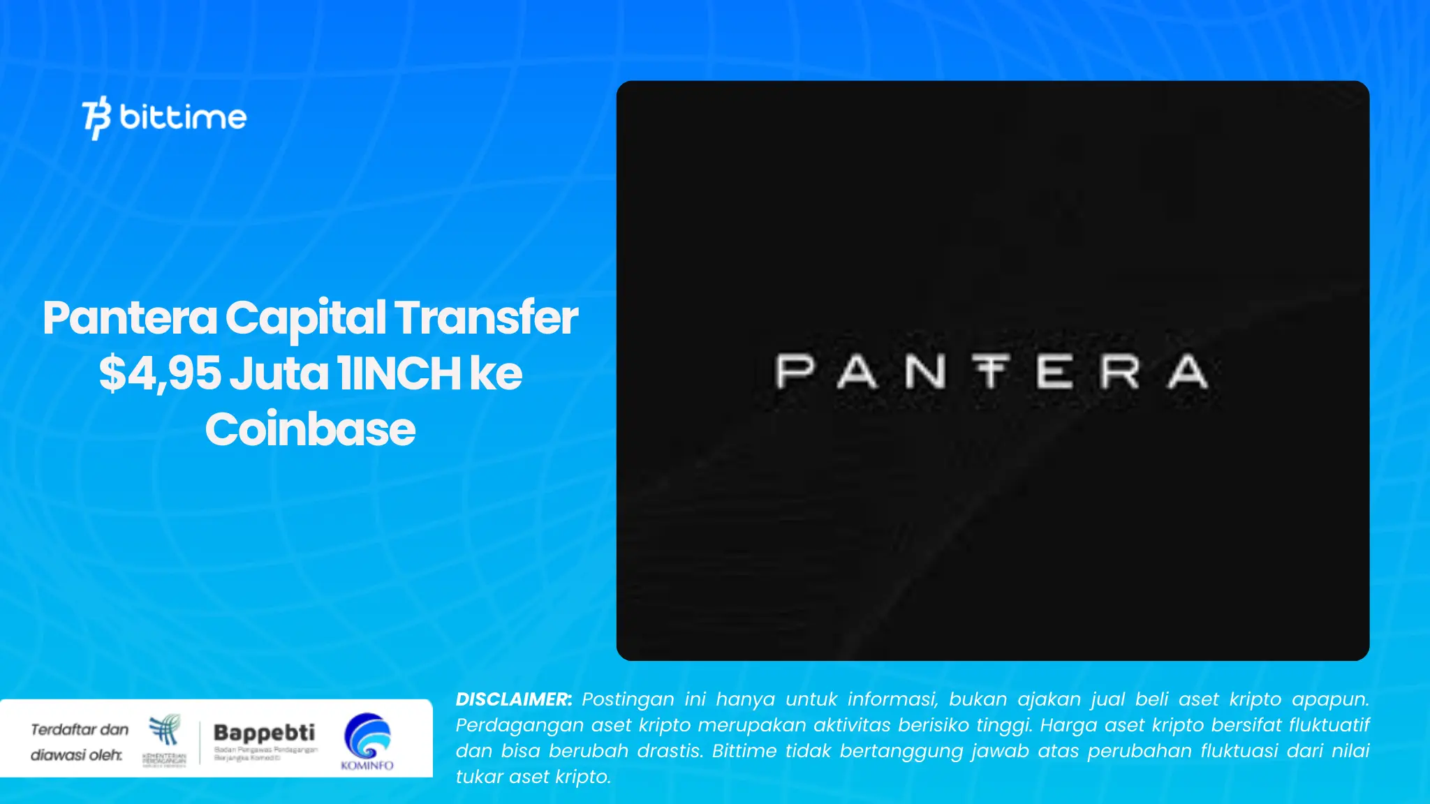 Pantera Capital Transfer $4,95 Juta 1INCH ke Coinbase