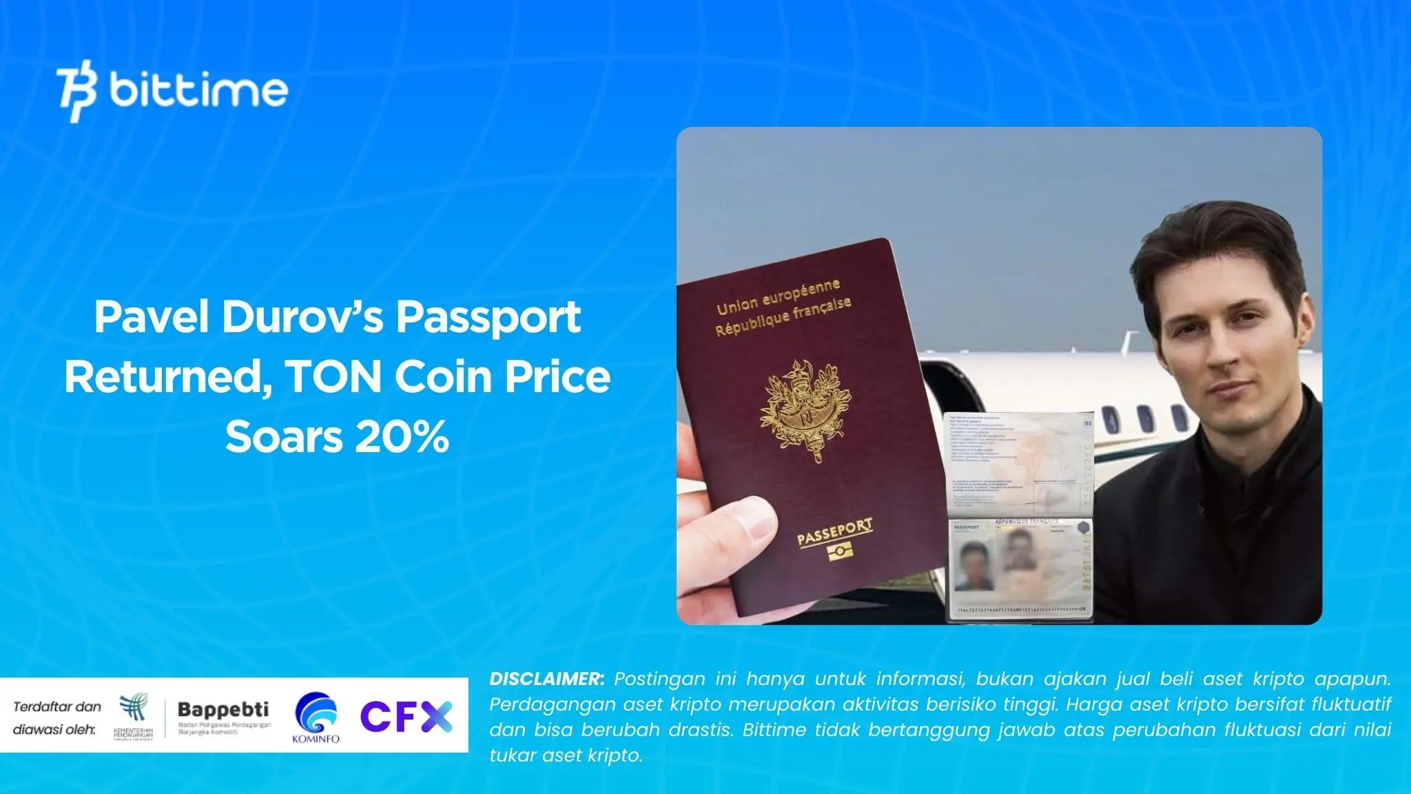 Pavel Durov’s Passport Returned, TON Coin Price Soars 20%