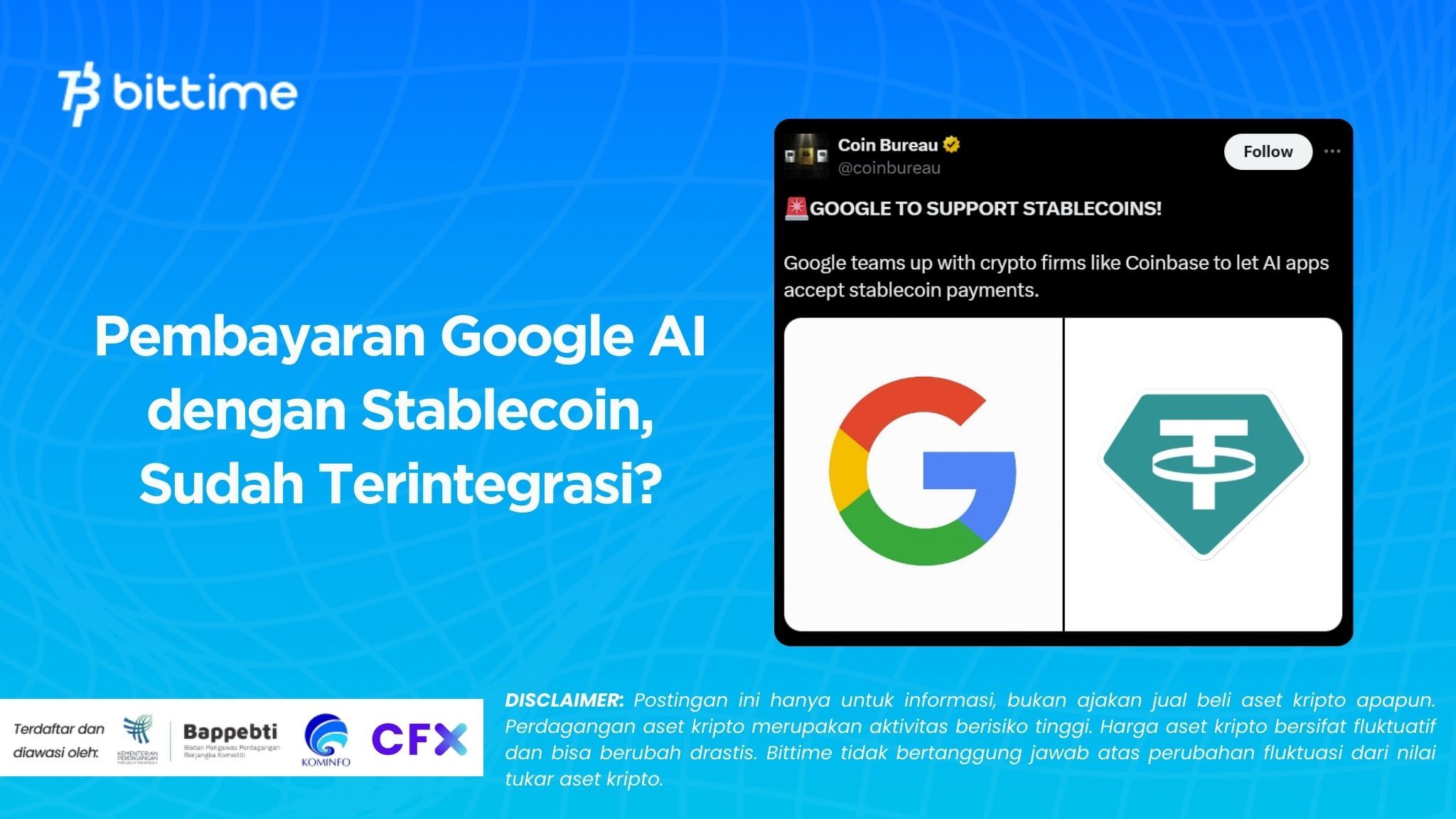 Pembayaran Google AI dengan Stablecoin, Sudah Terintegrasi?