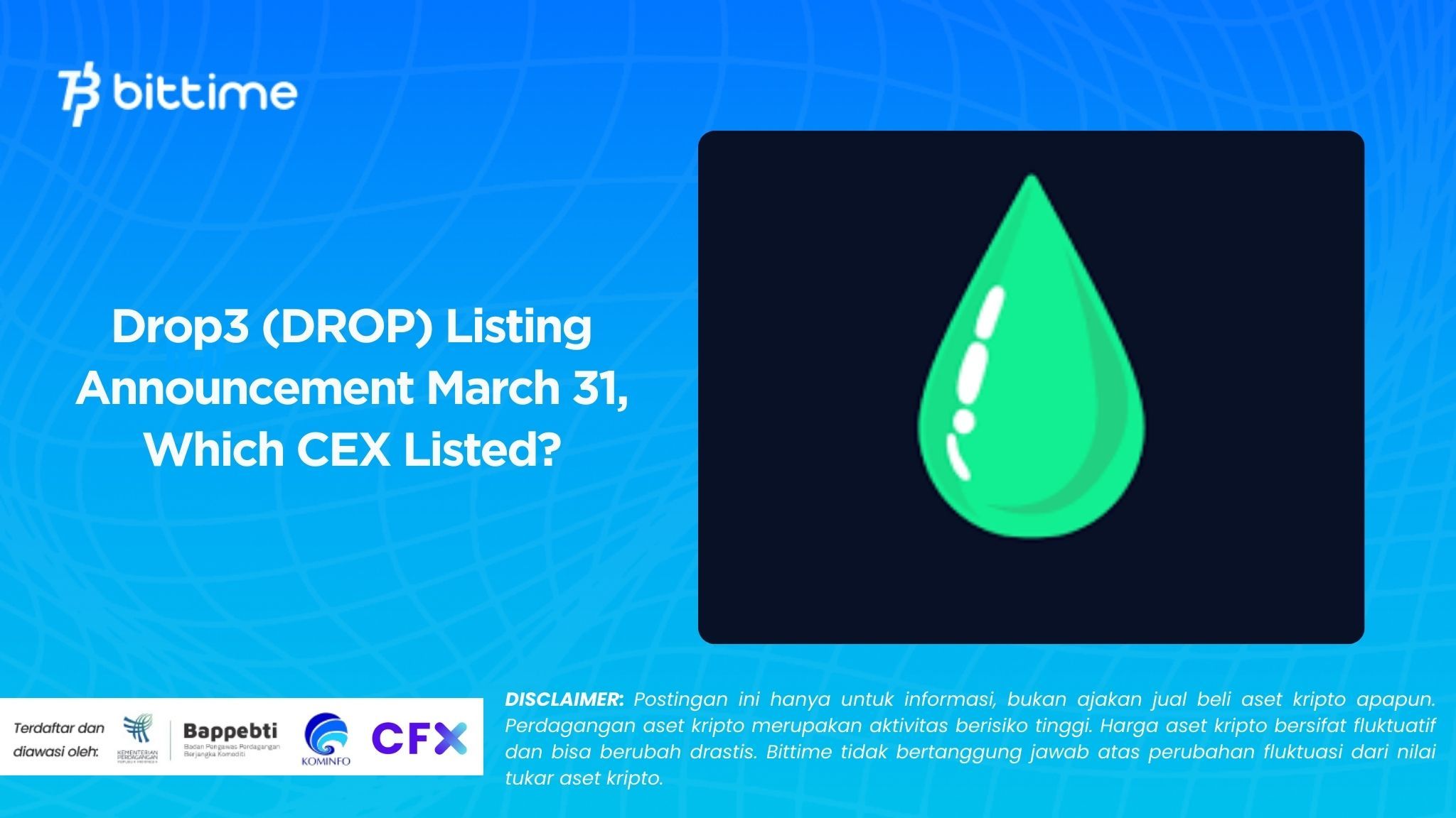 Pengumuman Drop3 (DROP) Listing 31 Maret, Terdaftar di CEX Mana