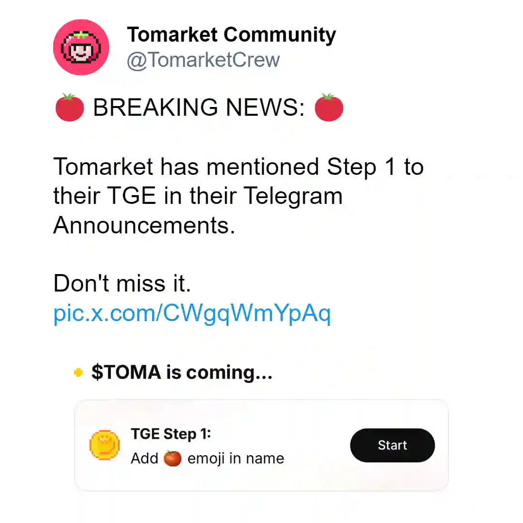 Pengumuman Step 1 TGE Tomarket Tambahkan Logo Tomat di Nama Kalian!.webp