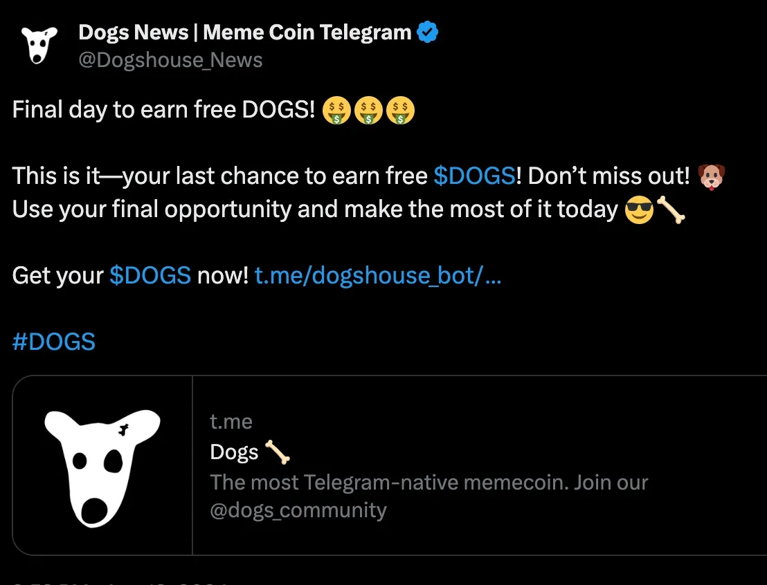 Pengumuman Terbaru Listing DOGS dan Cara Peroleh Banyak Poin