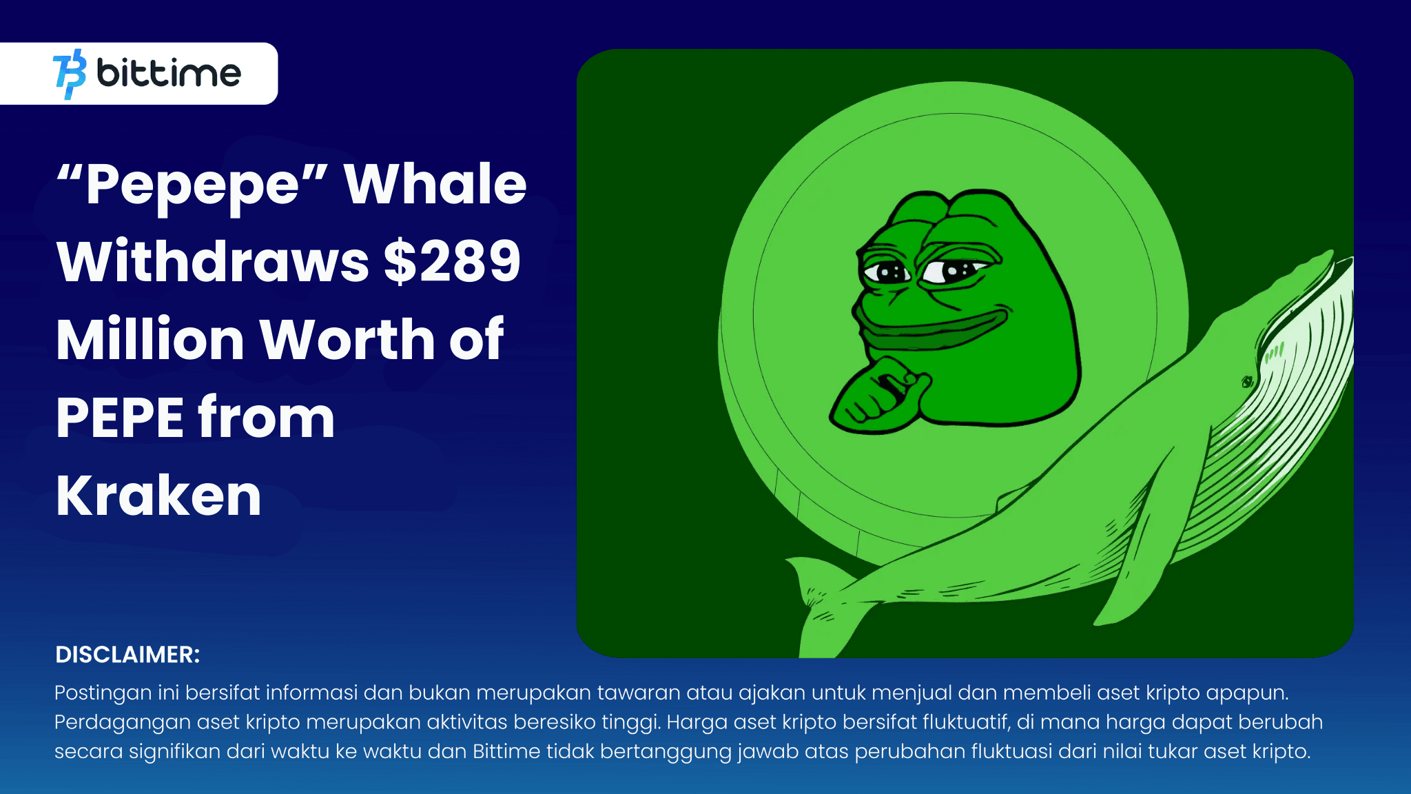 Pepepe Whale withdwas PEPE - Bittime