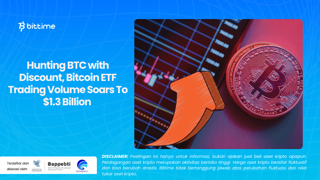 Hunting BTC with Discount, Bitcoin ETF Trading Volume Soars To $1.3 Billion 