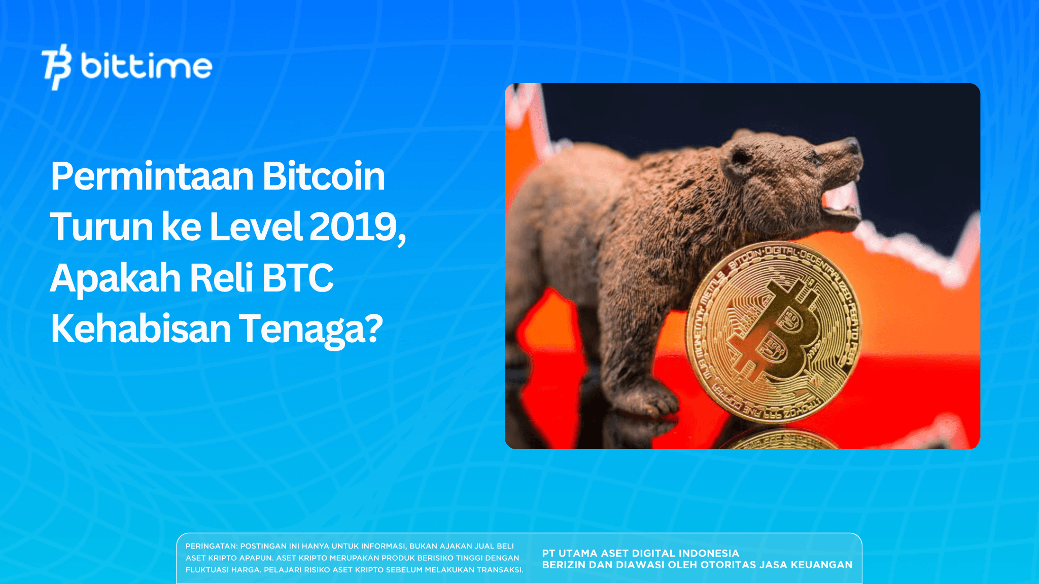 Permintaan Bitcoin Turun ke Level 2019, Apakah Reli BTC Kehabisan Tenaga?