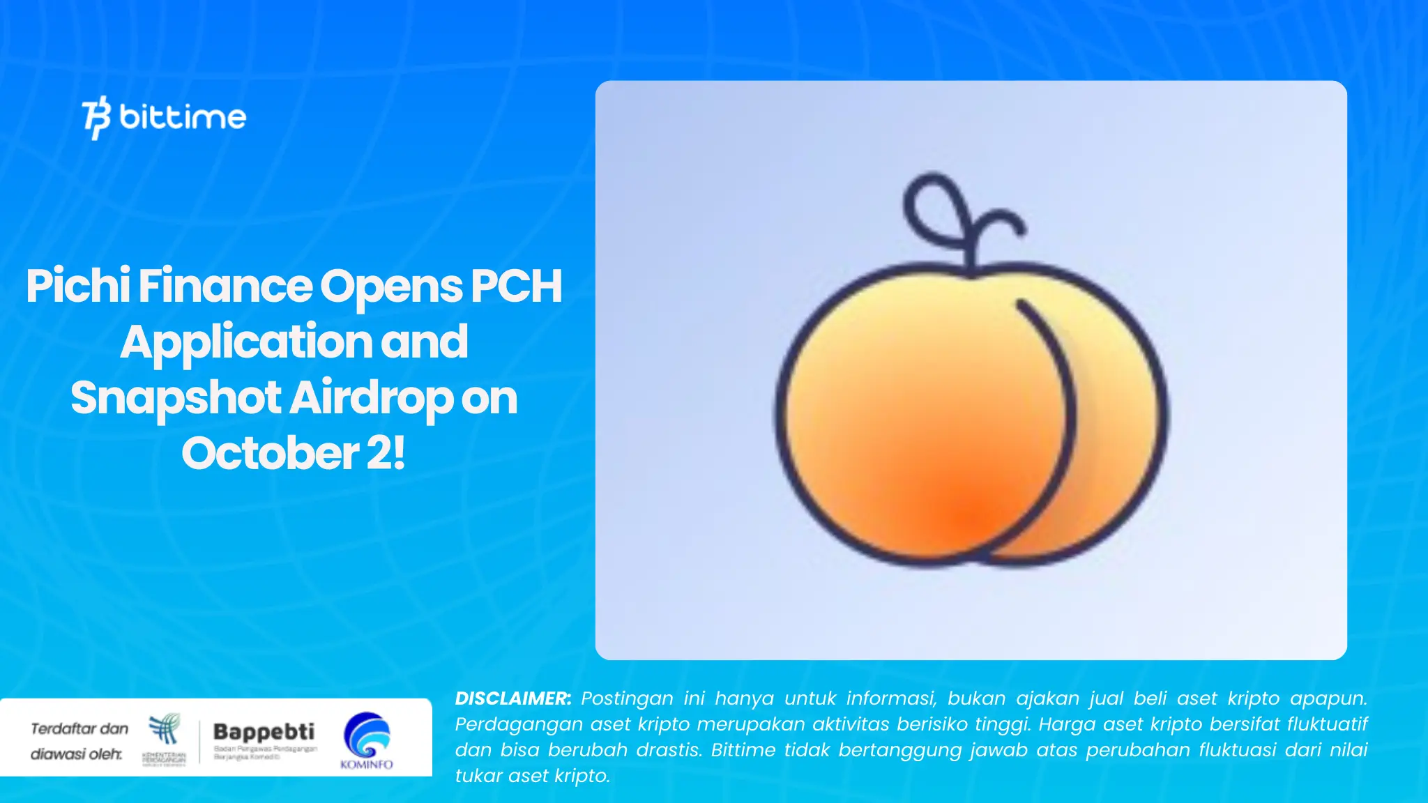 Pichi Finance Opens PCH Application and Snapshot Airdrop on October 2!