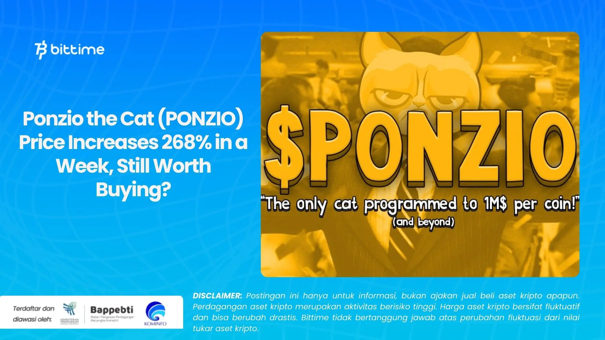 Ponzio the Cat (PONZIO) Price Increases 268% in a Week, Still Worth Buying.webp