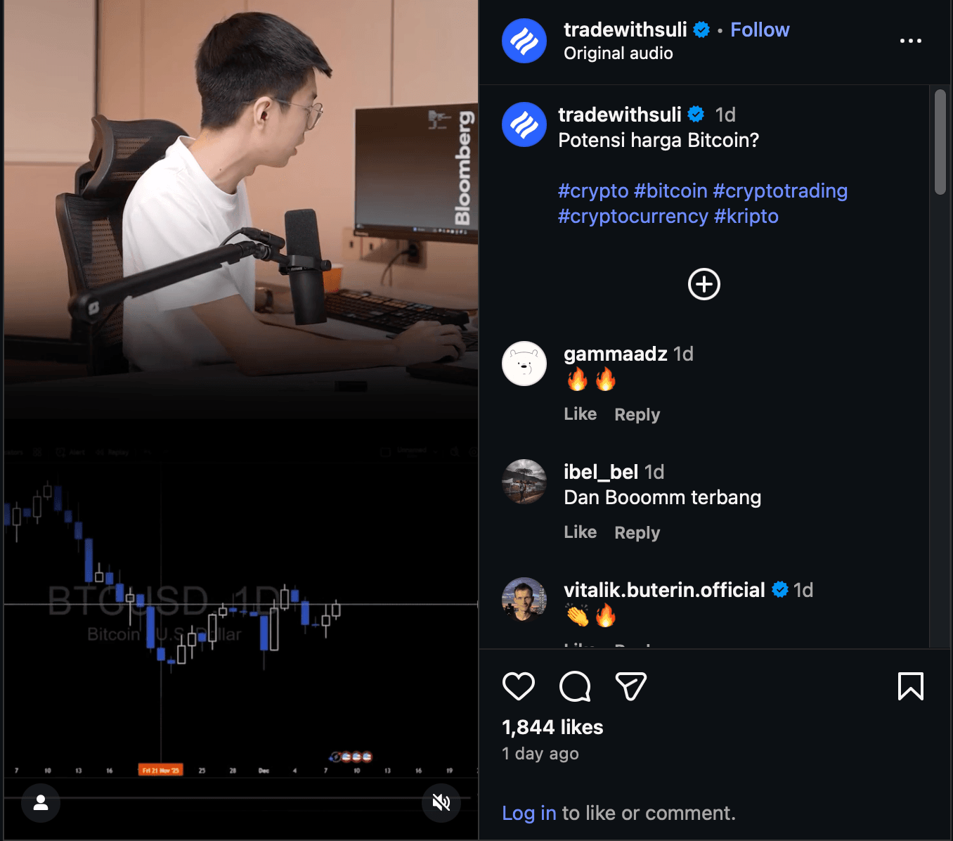 Prediksi Harga BTC Menurut Suli Crypto Analisis dari Bahasan Instagram.