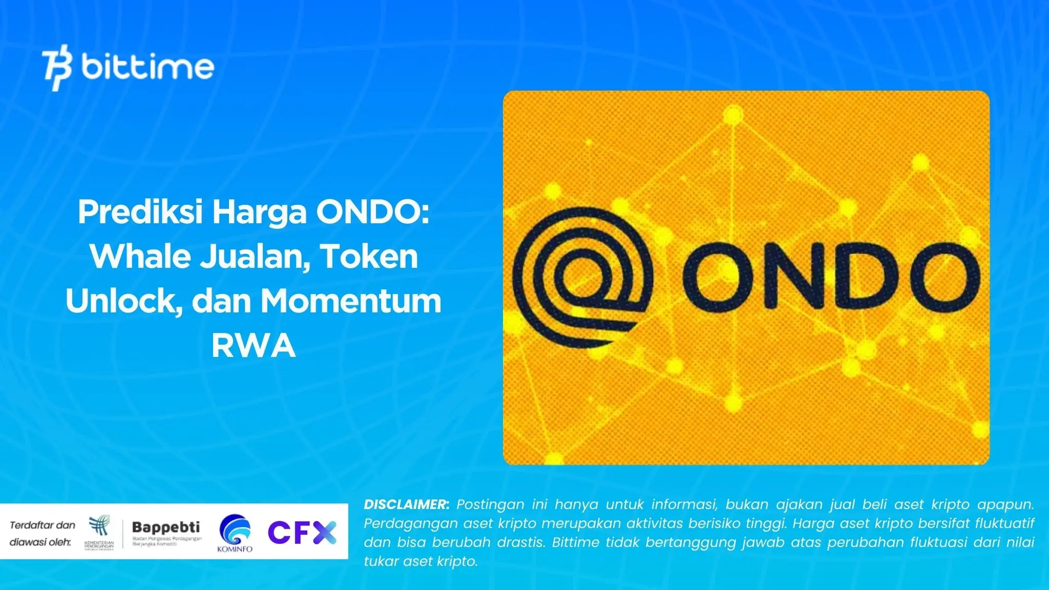 Prediksi Harga ONDO: Whale Jualan, Token Unlock, dan Momentum RWA