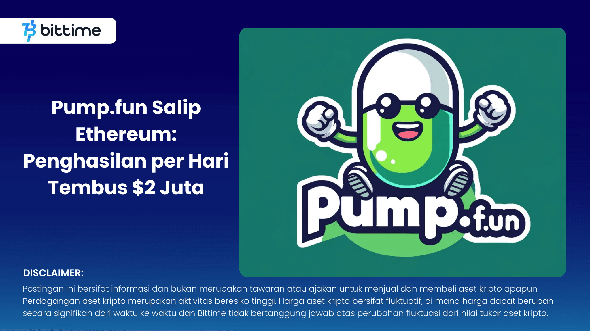 Pump.fun Salip Ethereum: Penghasilan per Hari Tembus $2 Juta