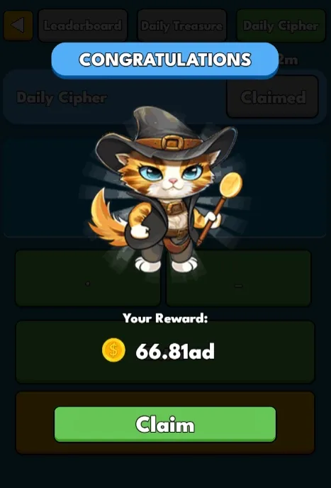 Reward Cat Gold Miner Daily Cipher 19 September.webp