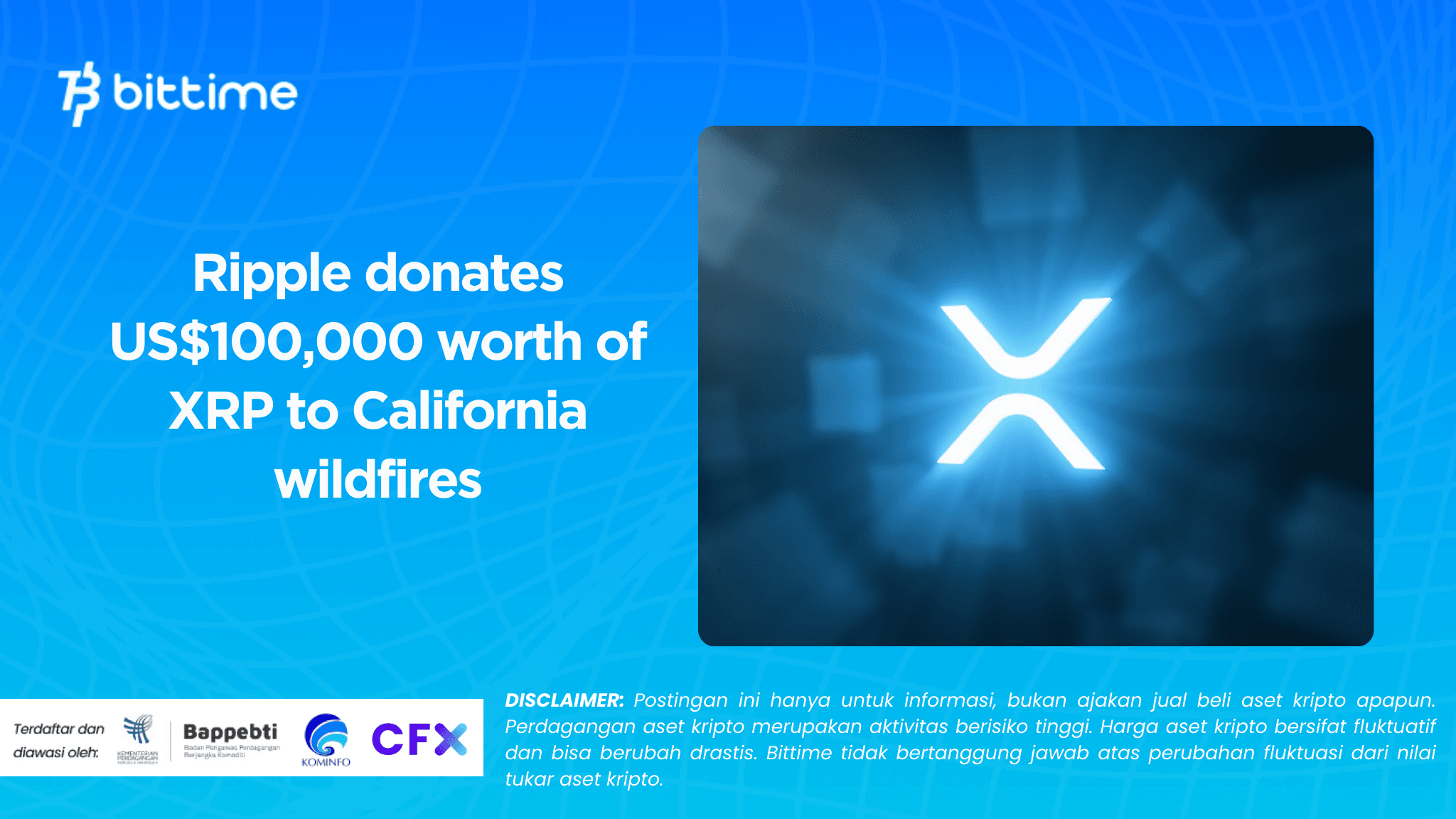 Ripple donates US$100,000 worth of XRP to California wildfires.png