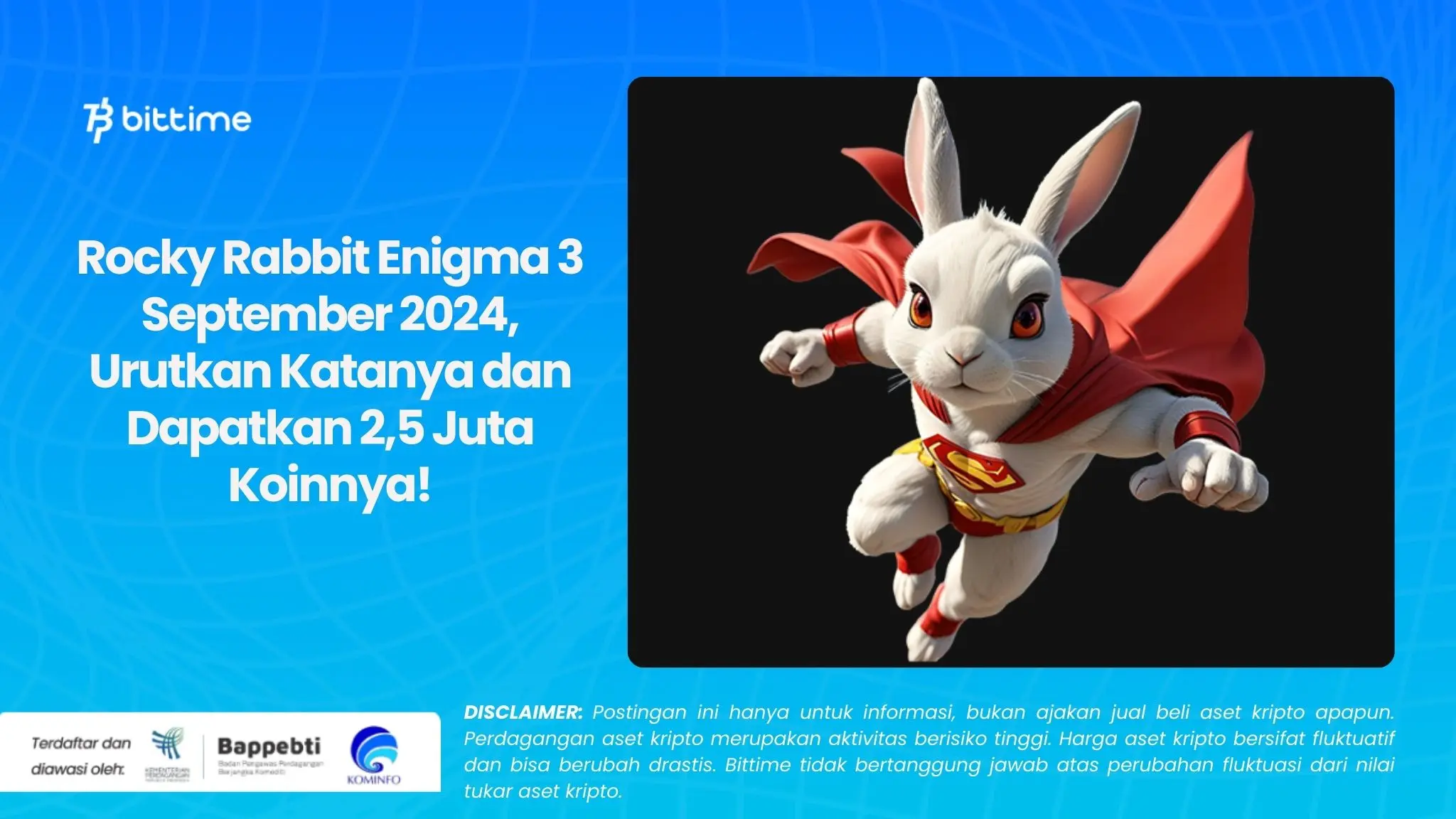 Rocky Rabbit Enigma 3 September 2024, Urutkan Katanya dan Dapatkan 2,5 Juta Koinnya!.webp