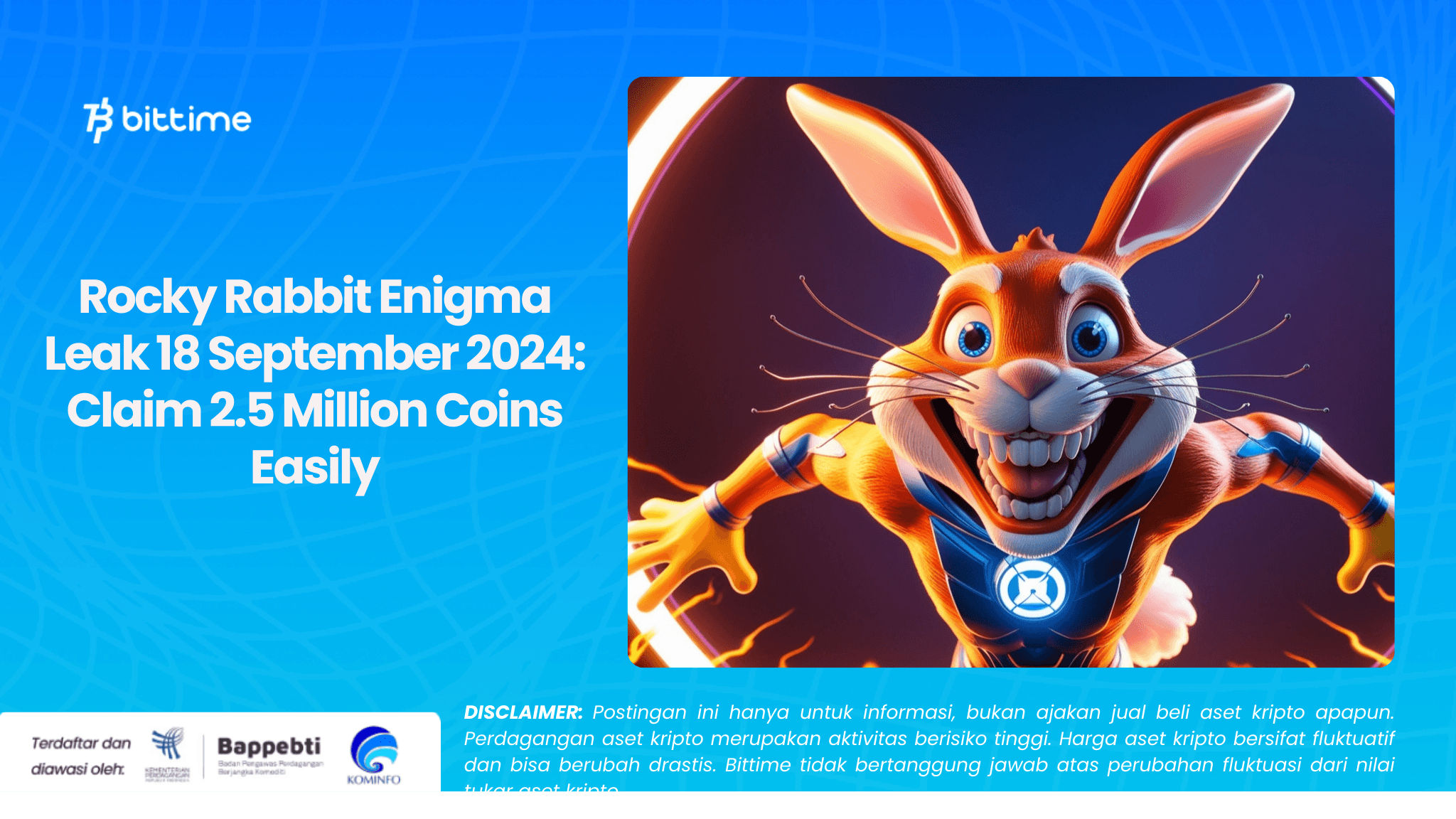 Rocky Rabbit Enigma Leak 18 September 2024: Claim 2.5 Million Coins Easily