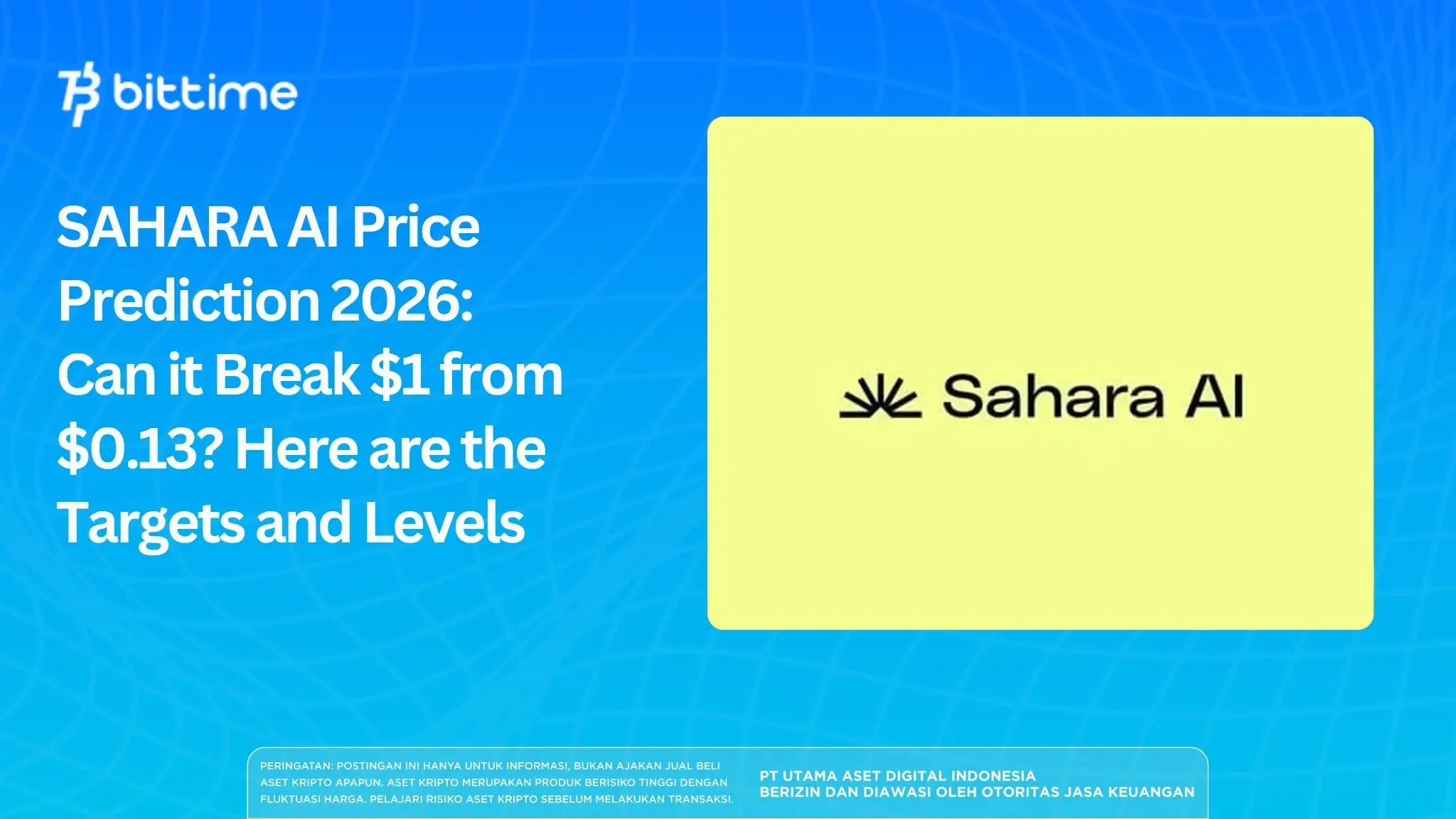 SAHARA AI Price Prediction 2026: Can it Break $1 from $0.13?