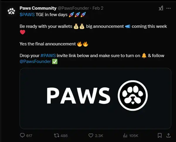 Sebelum TGE PAWS Menangkan Kontes Meme Hype & 100 $TON Sebelum Listing x.webp