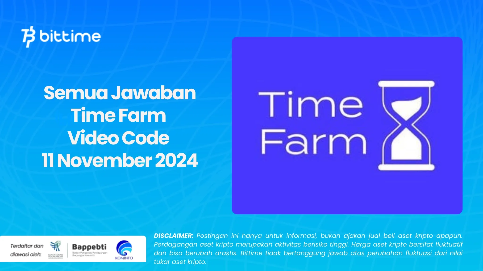 Jawaban Time Farm Video Code 11 November 2024