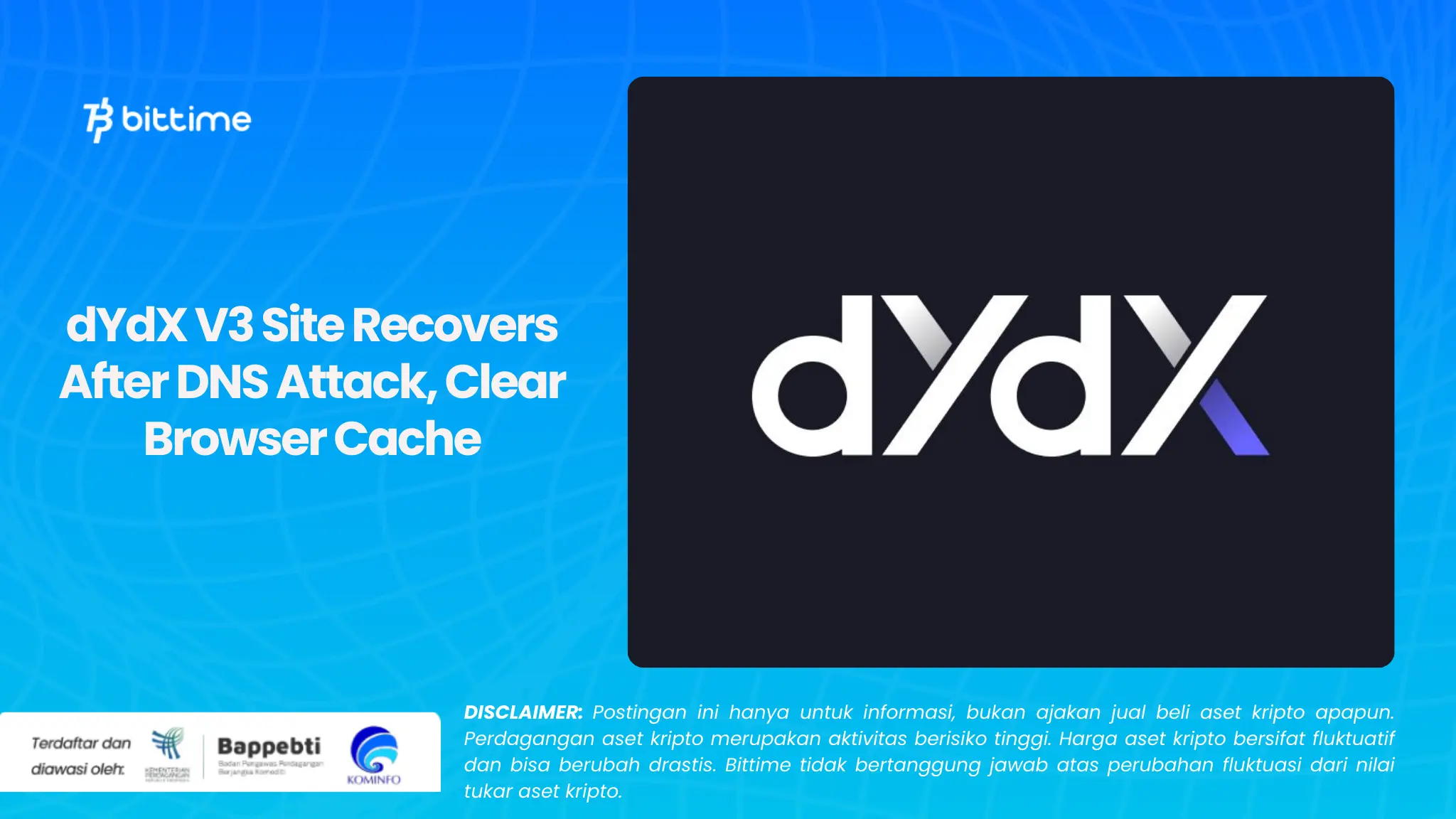 dYdX V3 Site Recovers After DNS Attack, Clear Browser Cache